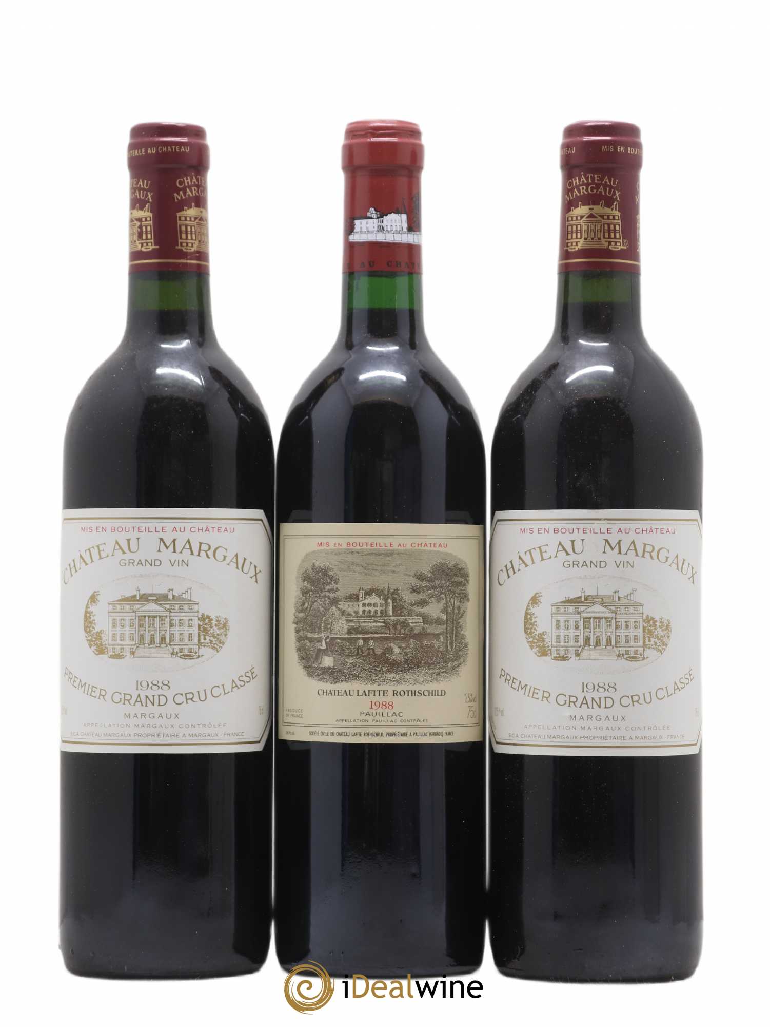 Caisse Prestige 2 Lafite Rothschild - 2 Latour - 2 Cheval Blanc - 2 Margaux - 2 Mouton Rothschild - 2 Petrus 1988 - Posten von 12 Flaschen - 2