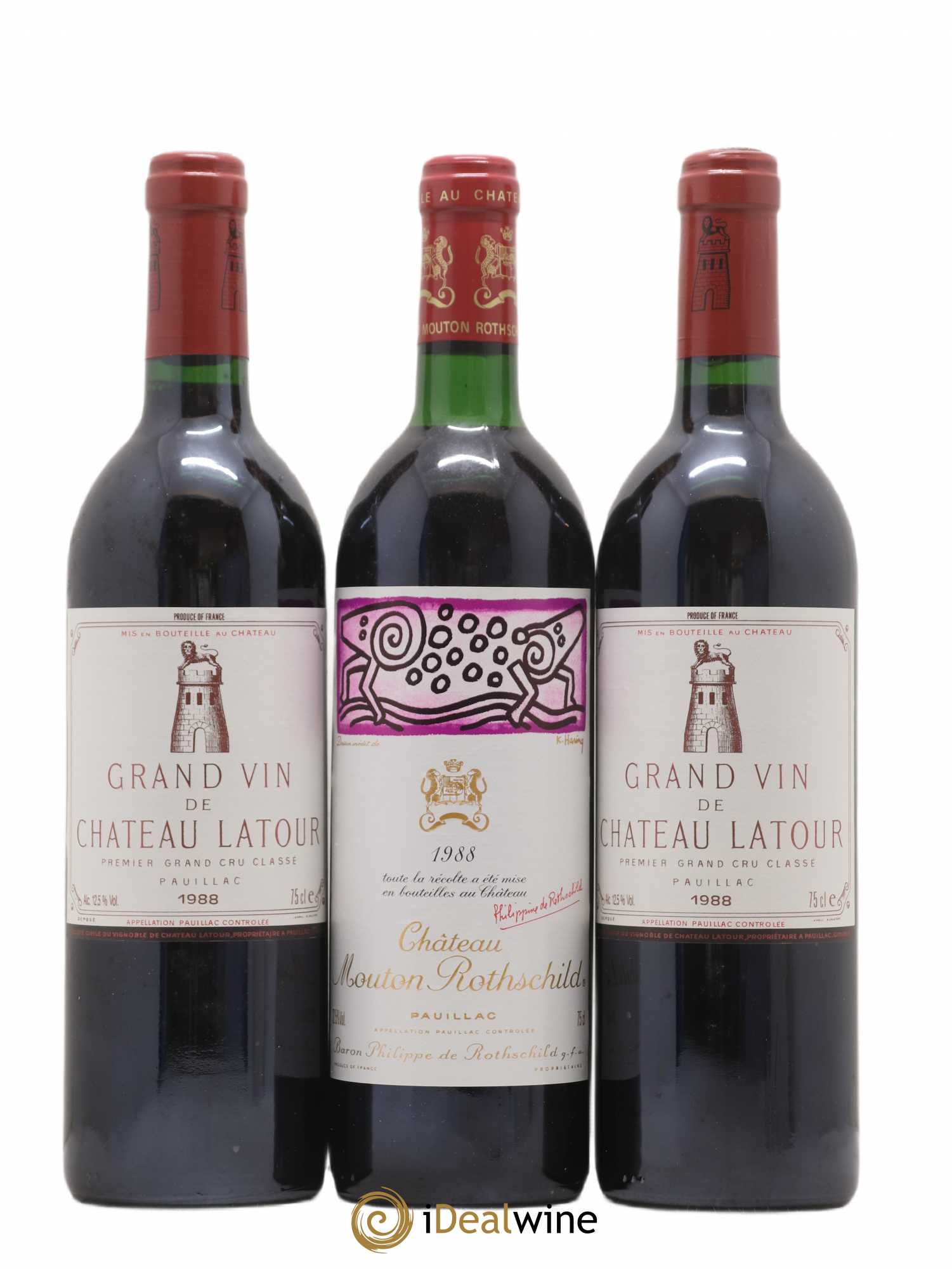 Caisse Prestige 2 Lafite Rothschild - 2 Latour - 2 Cheval Blanc - 2 Margaux - 2 Mouton Rothschild - 2 Petrus 1988 - Posten von 12 Flaschen - 3
