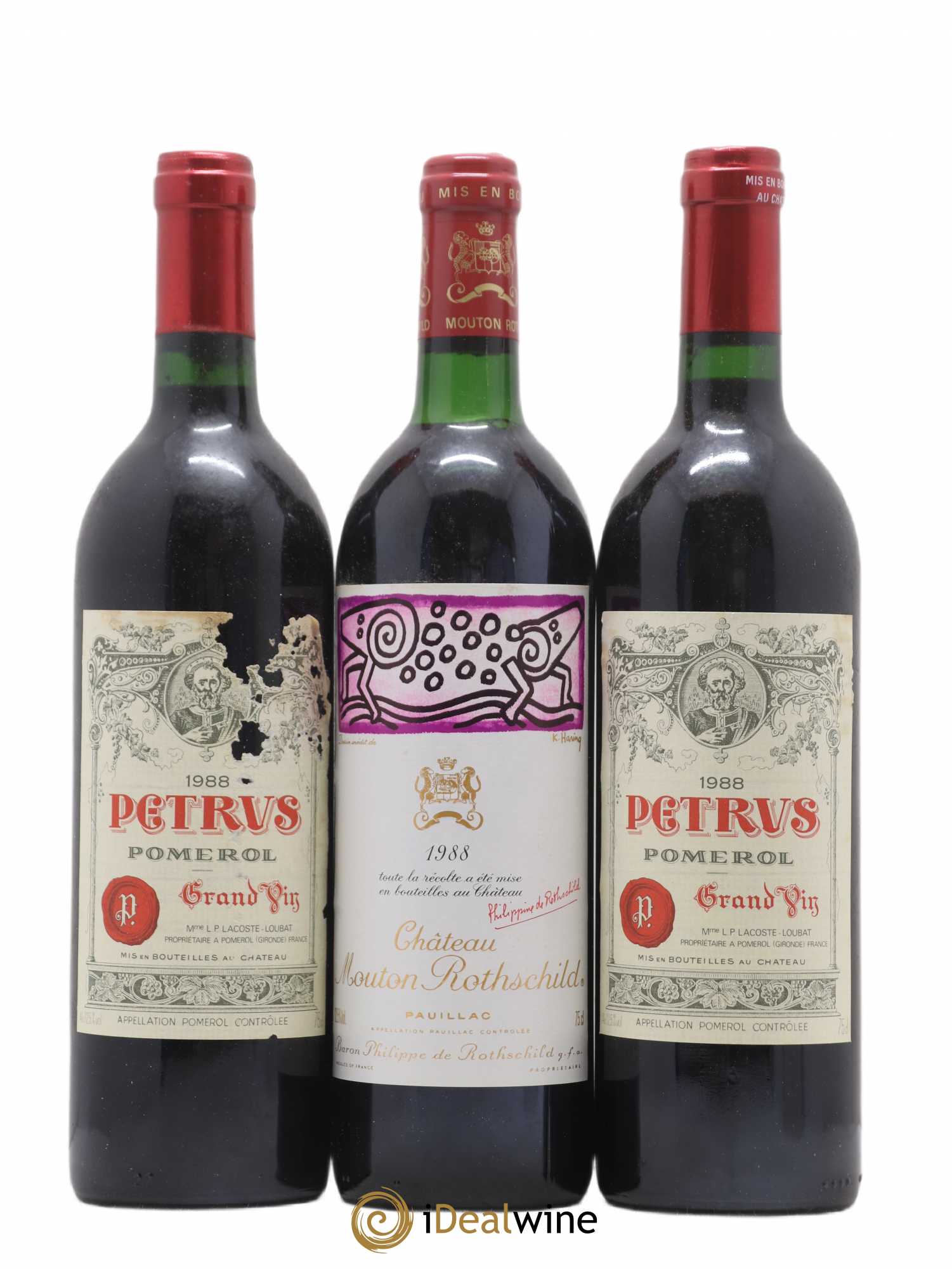 Caisse Prestige 2 Lafite Rothschild - 2 Latour - 2 Cheval Blanc - 2 Margaux - 2 Mouton Rothschild - 2 Petrus 1988 - Posten von 12 Flaschen - 4