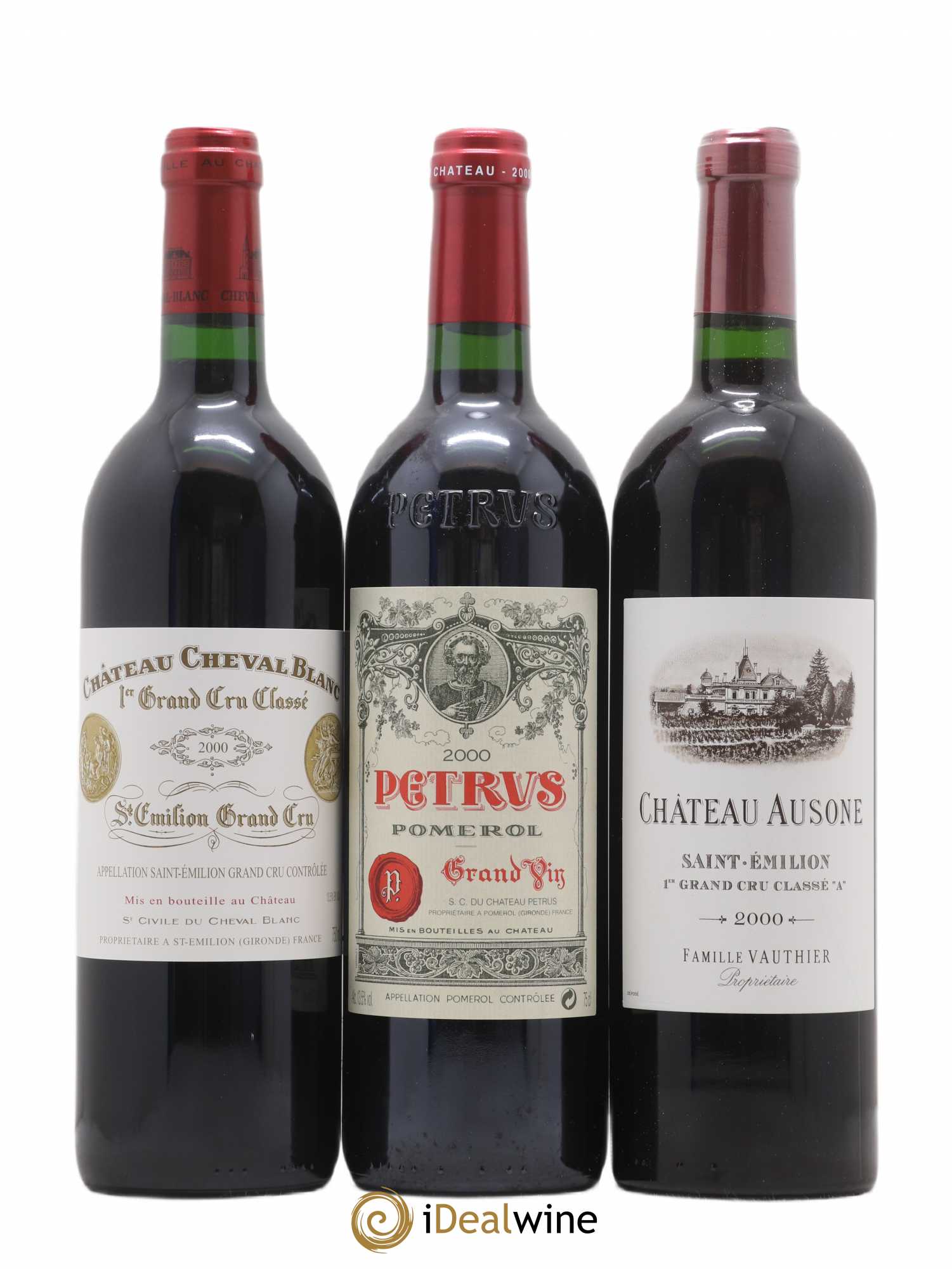 Caisse Duclot 1 Lafite Rothschild - 1 Latour - 1 Cheval Blanc - 1 Margaux - 1 Mouton Rothschild - 1 Petrus - 1 La Mission Haut Brion - 1 Ausone - 1 Haut Brion 2000 - Posten von 9 Flaschen - 1