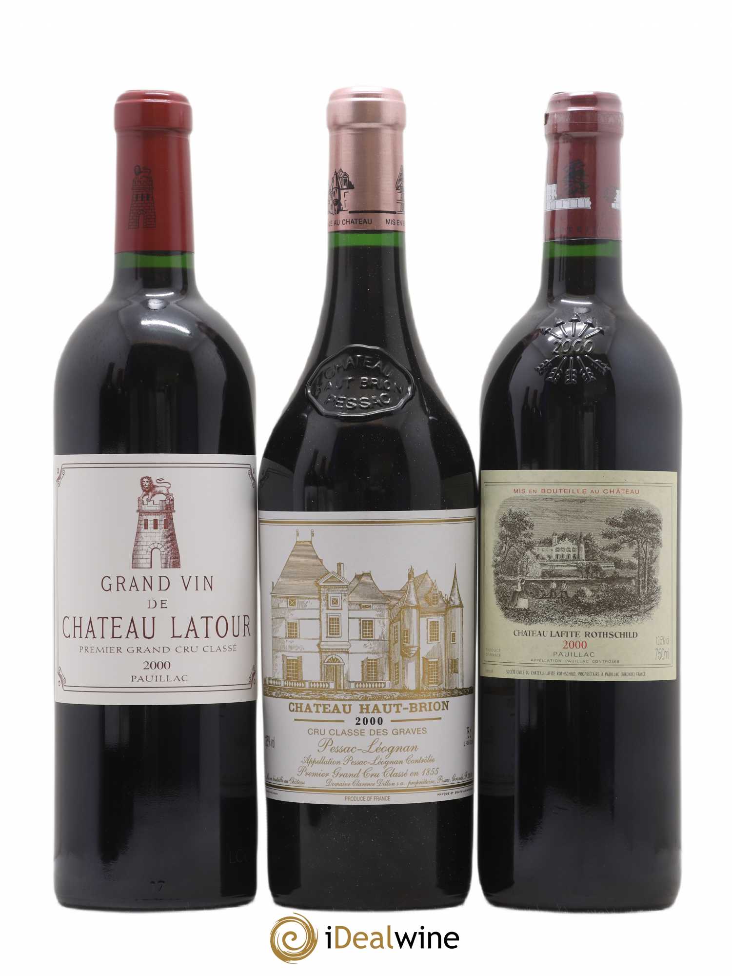Caisse Duclot 1 Lafite Rothschild - 1 Latour - 1 Cheval Blanc - 1 Margaux - 1 Mouton Rothschild - 1 Petrus - 1 La Mission Haut Brion - 1 Ausone - 1 Haut Brion 2000 - Posten von 9 Flaschen - 2