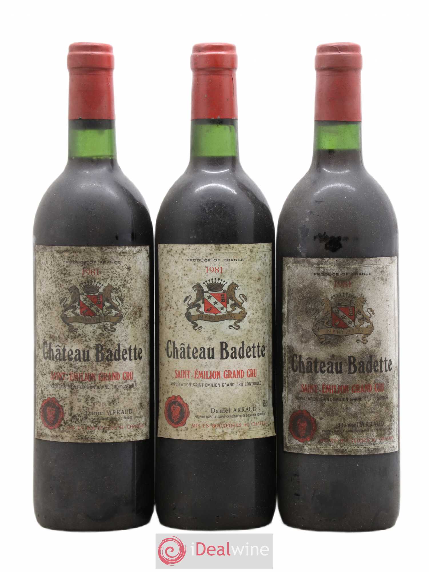 Saint-Émilion Grand Cru Château Badette 1981 - Lot de 3 bouteilles - 0