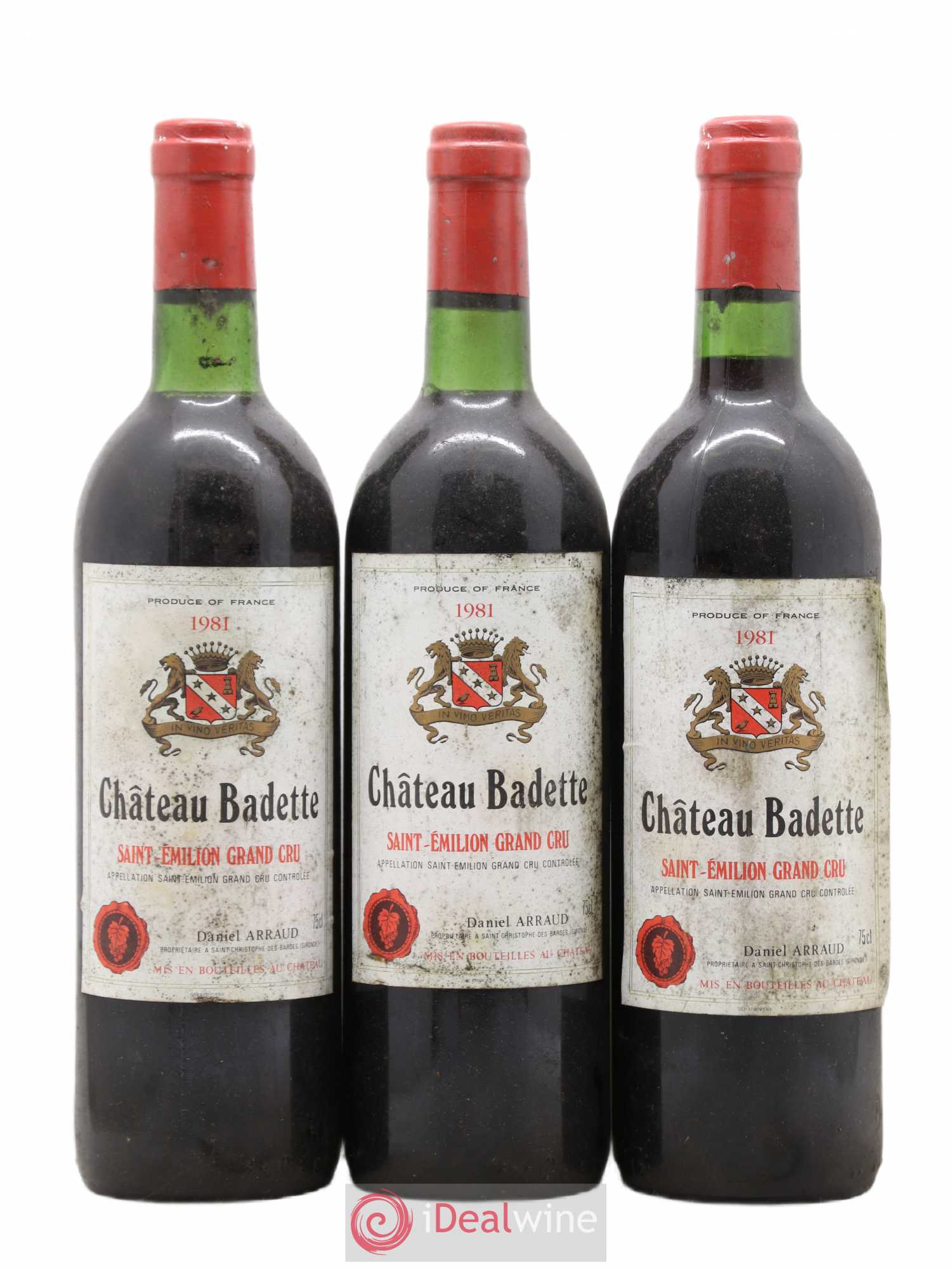 Saint-Émilion Grand Cru Château Badette 1981 - Posten von 3 Flaschen - 0