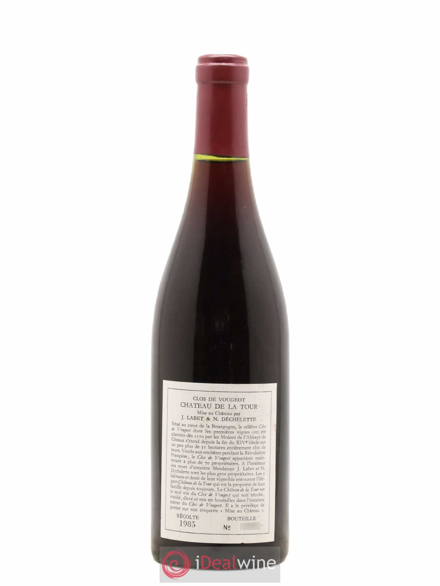 Clos de Vougeot Grand Cru Château de La Tour 1985 - Lot de 1 bouteille - 1