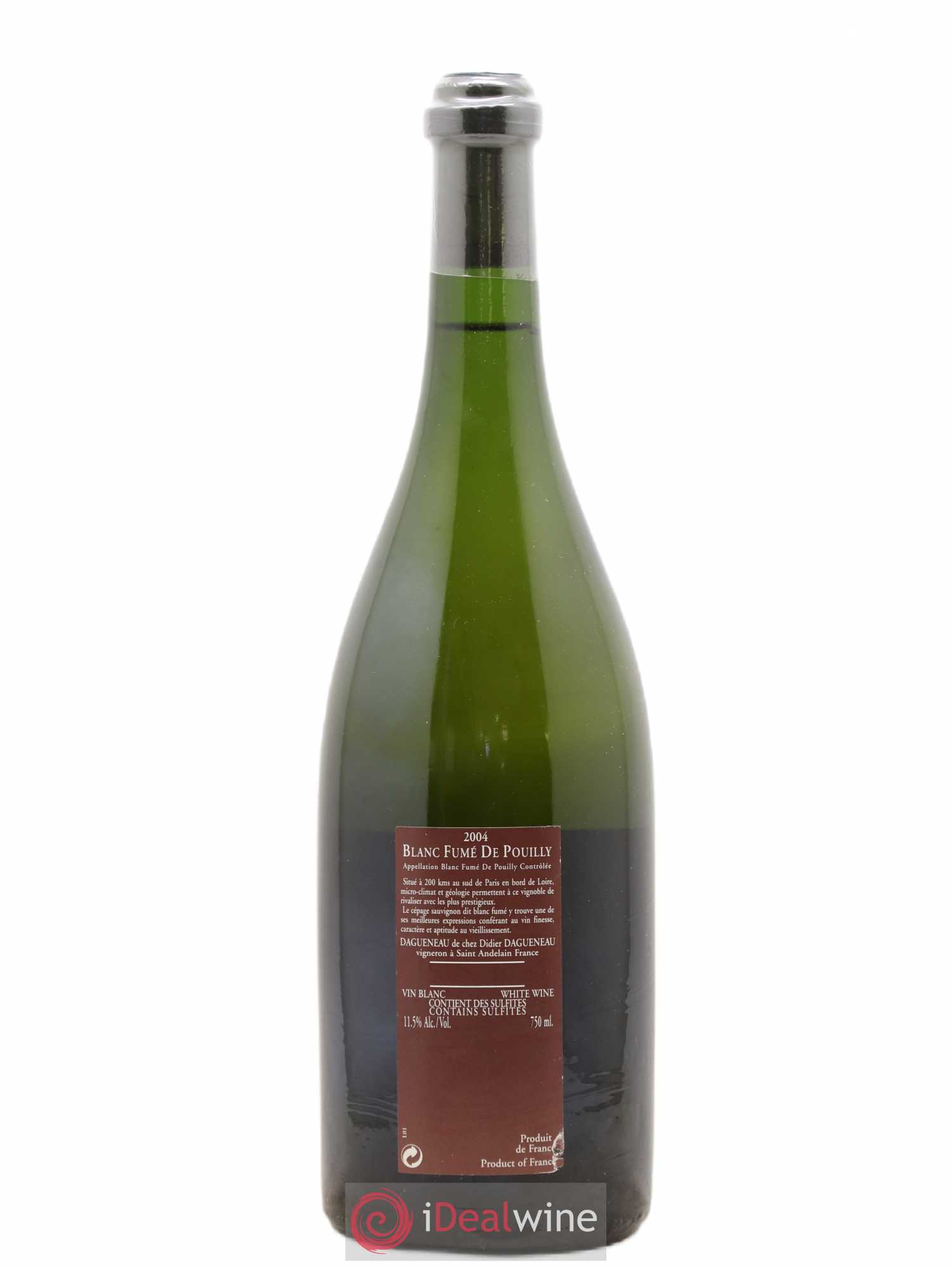 Vin de France (anciennement Pouilly-Fumé) Pur Sang Dagueneau (Domaine Didier - Louis-Benjamin) 2004 - Lot de 1 bouteille - 1