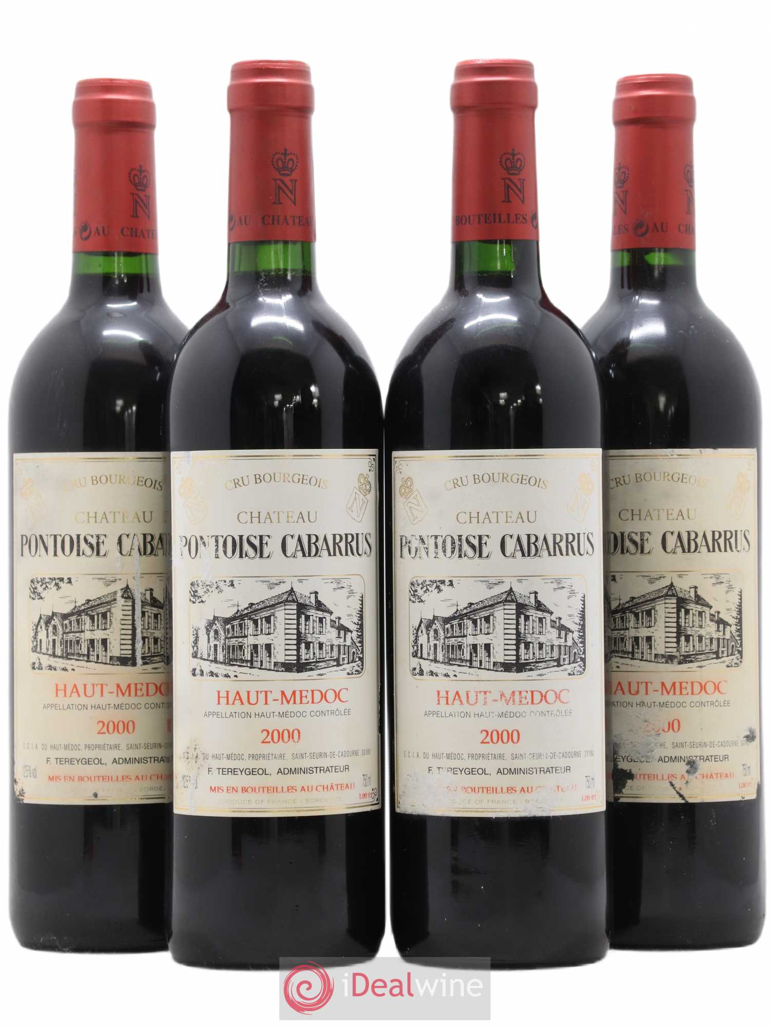 Château Pontoise Cabarrus Cru Bourgeois 2000 - Lot de 4 bouteilles - 0