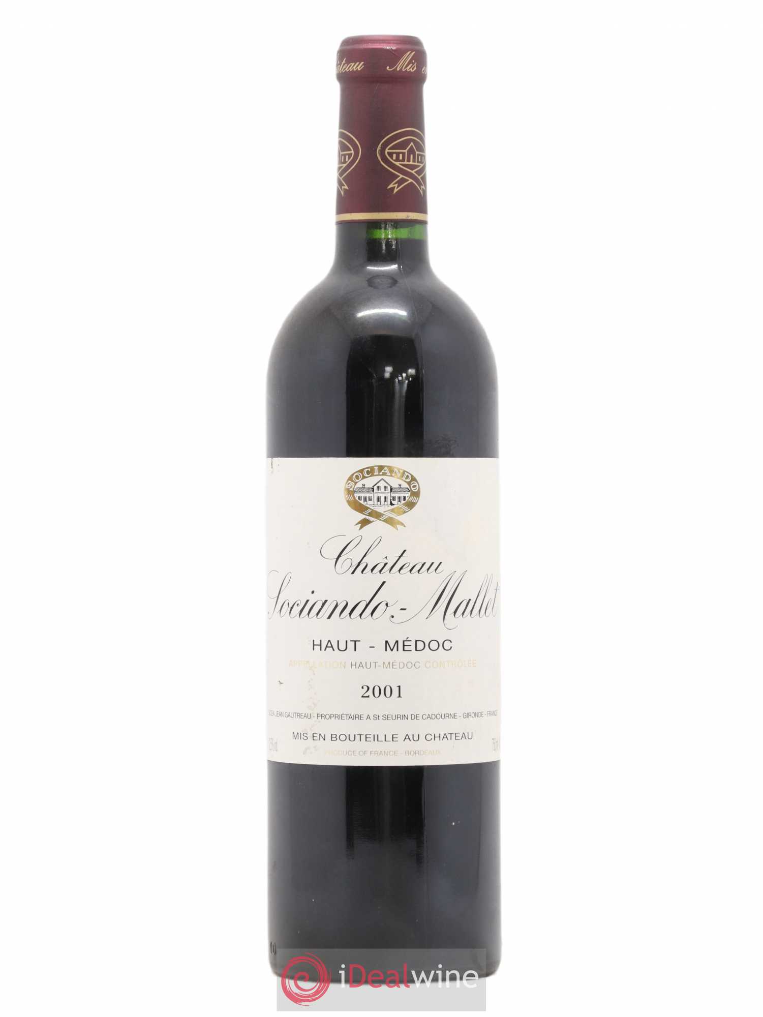 Château Sociando Mallet 2001 - Lot de 1 bouteille - 0