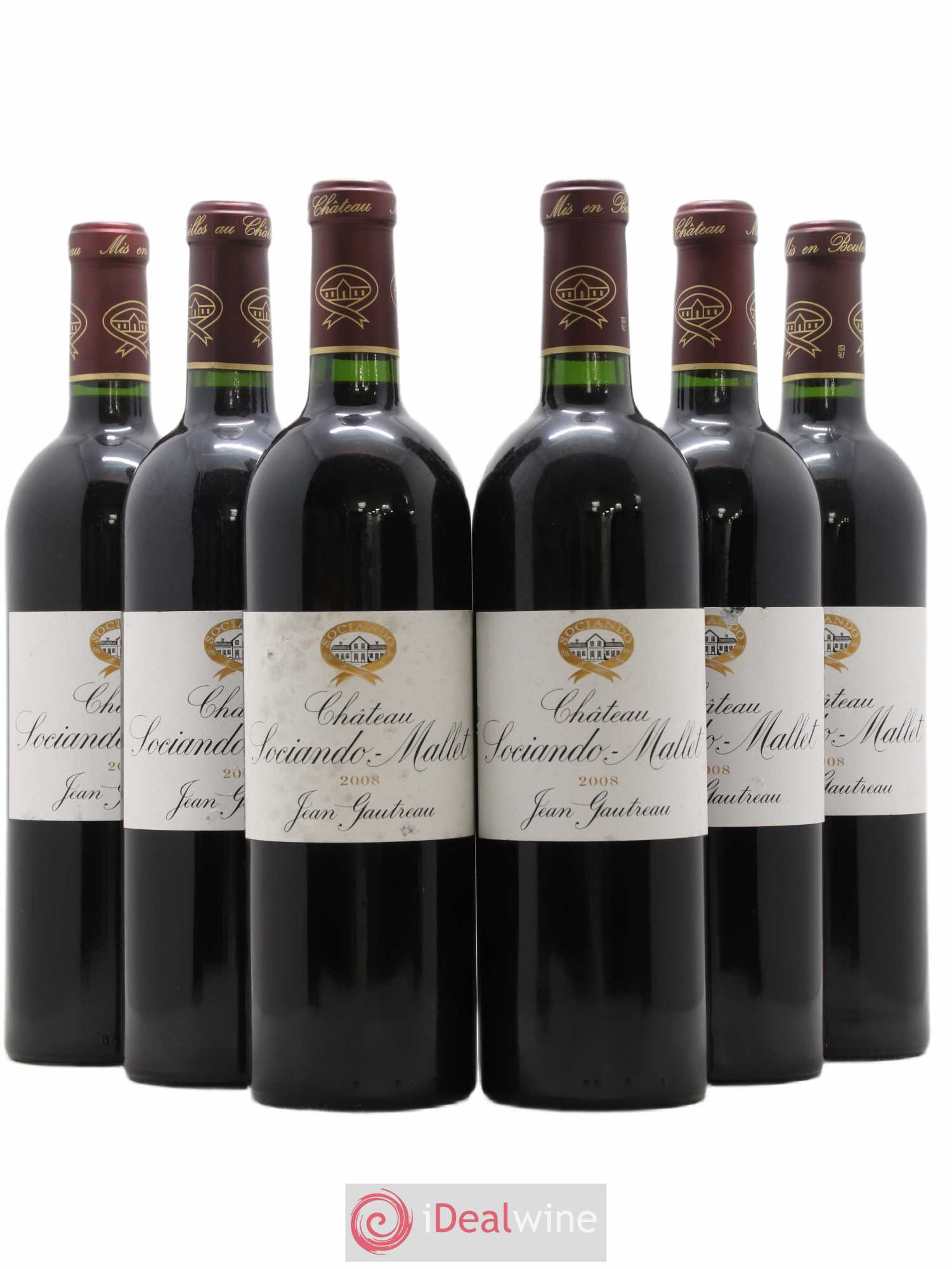 Château Sociando Mallet 2008 - Lot de 6 bouteilles - 0