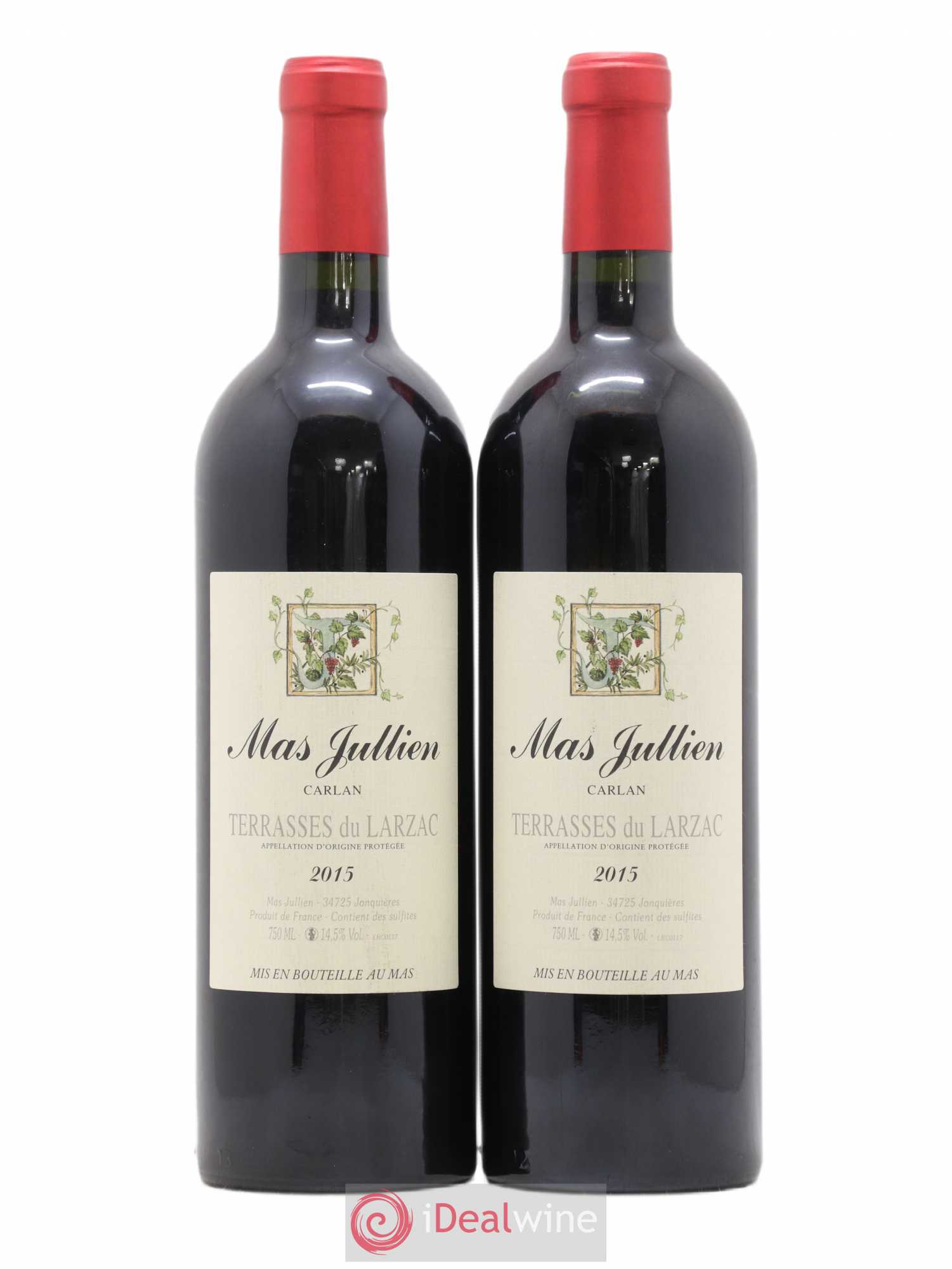 Terrasses du Larzac Mas Jullien Carlan Olivier Jullien 2015 - Lot de 2 bouteilles - 0