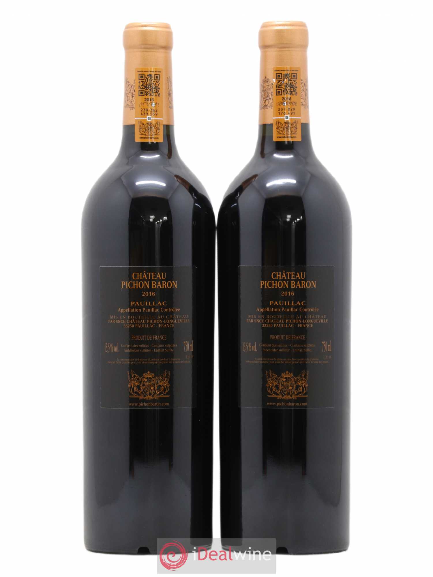 Pichon Longueville Baron 2ème Grand Cru Classé 2016 - Lot de 2 bouteilles - 1
