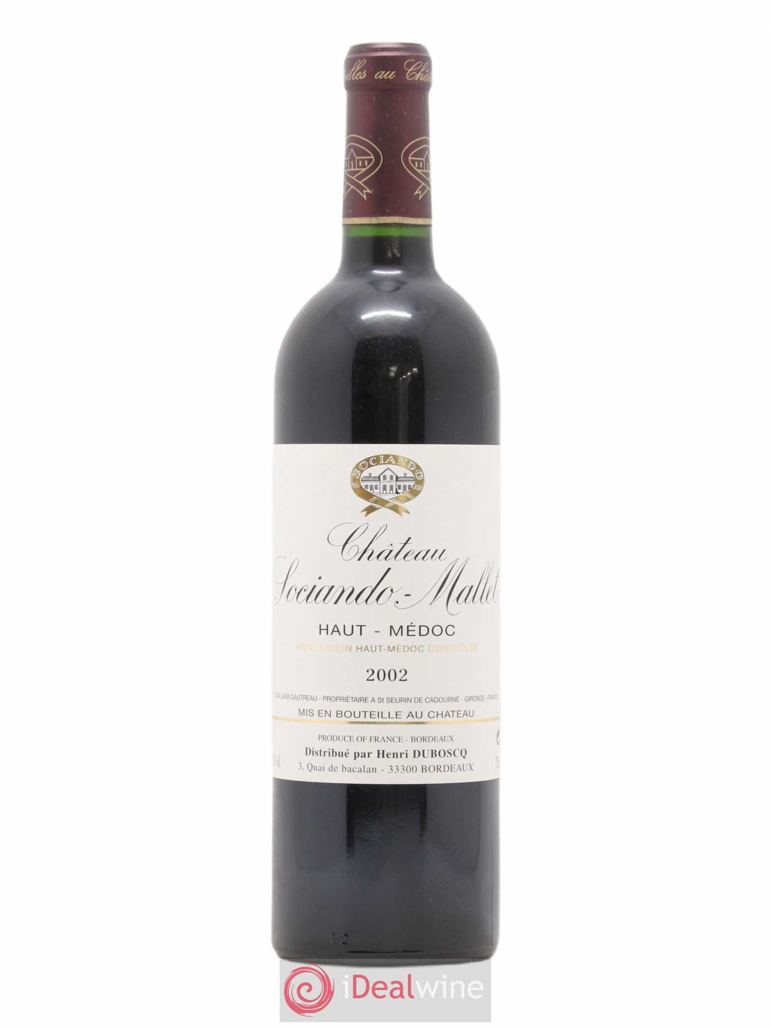 Château Sociando Mallet 2002 - Lot de 1 bouteille - 0
