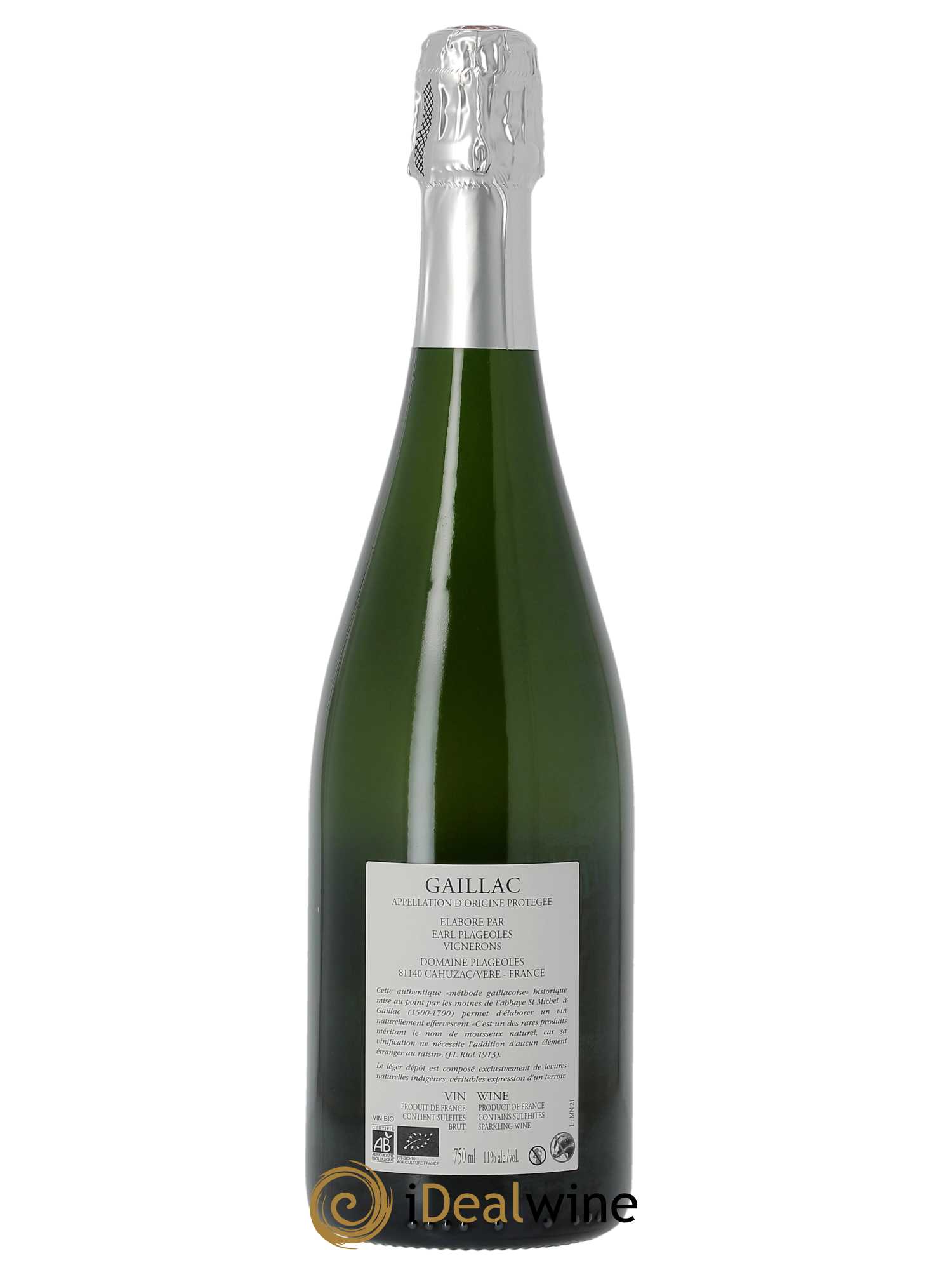 Gaillac Mauzac Nature Plageoles 2021 - Lot of 1 bottle - 1