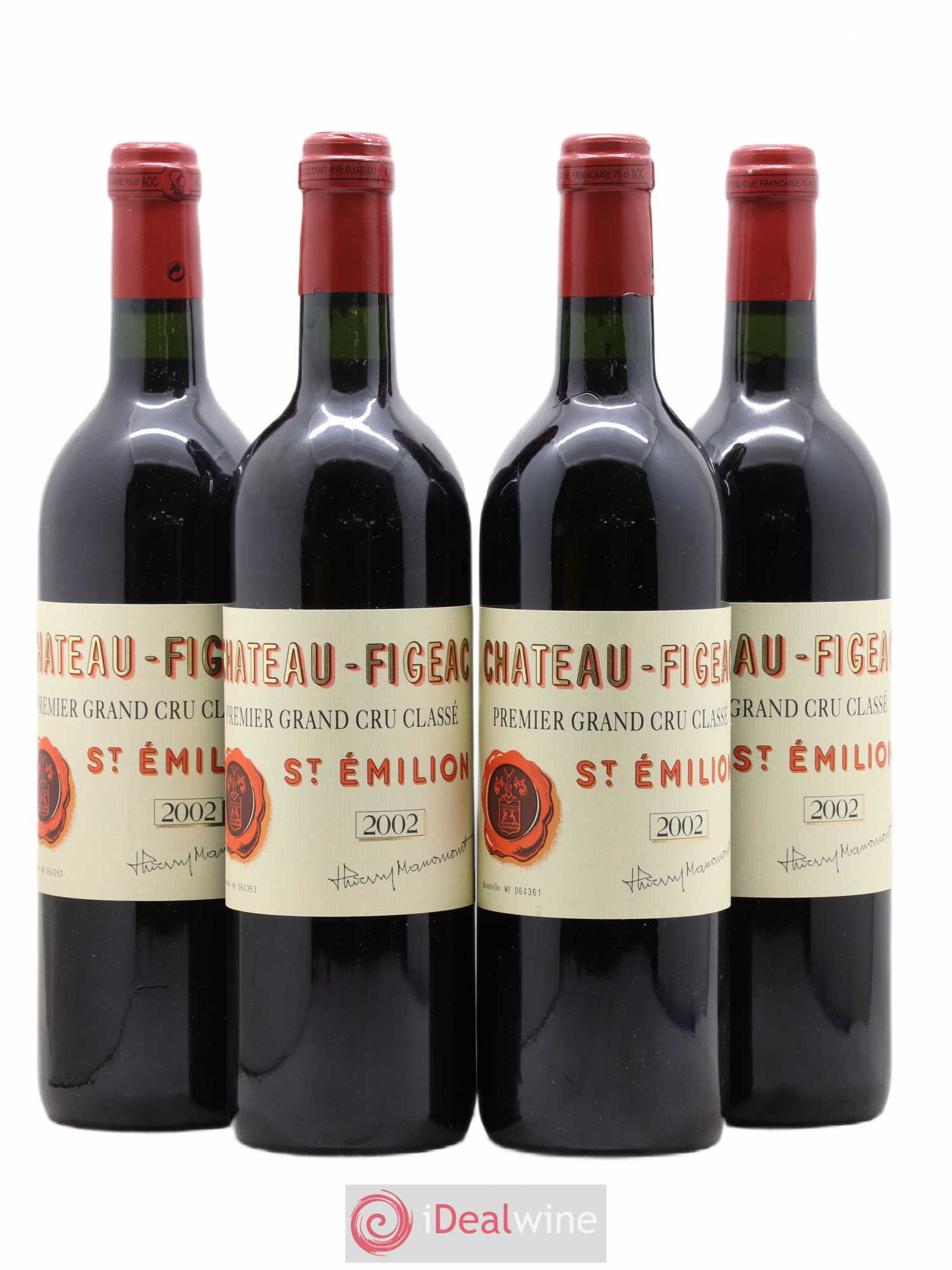Château Figeac 1er Grand Cru Classé A 2002 - Lot de 4 bouteilles - 0