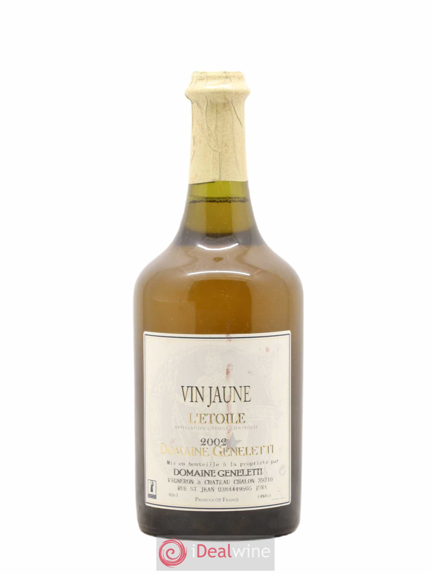 L'Etoile Vin Jaune Domaine Geneletti 2002 - Lot de 1 bouteille - 0