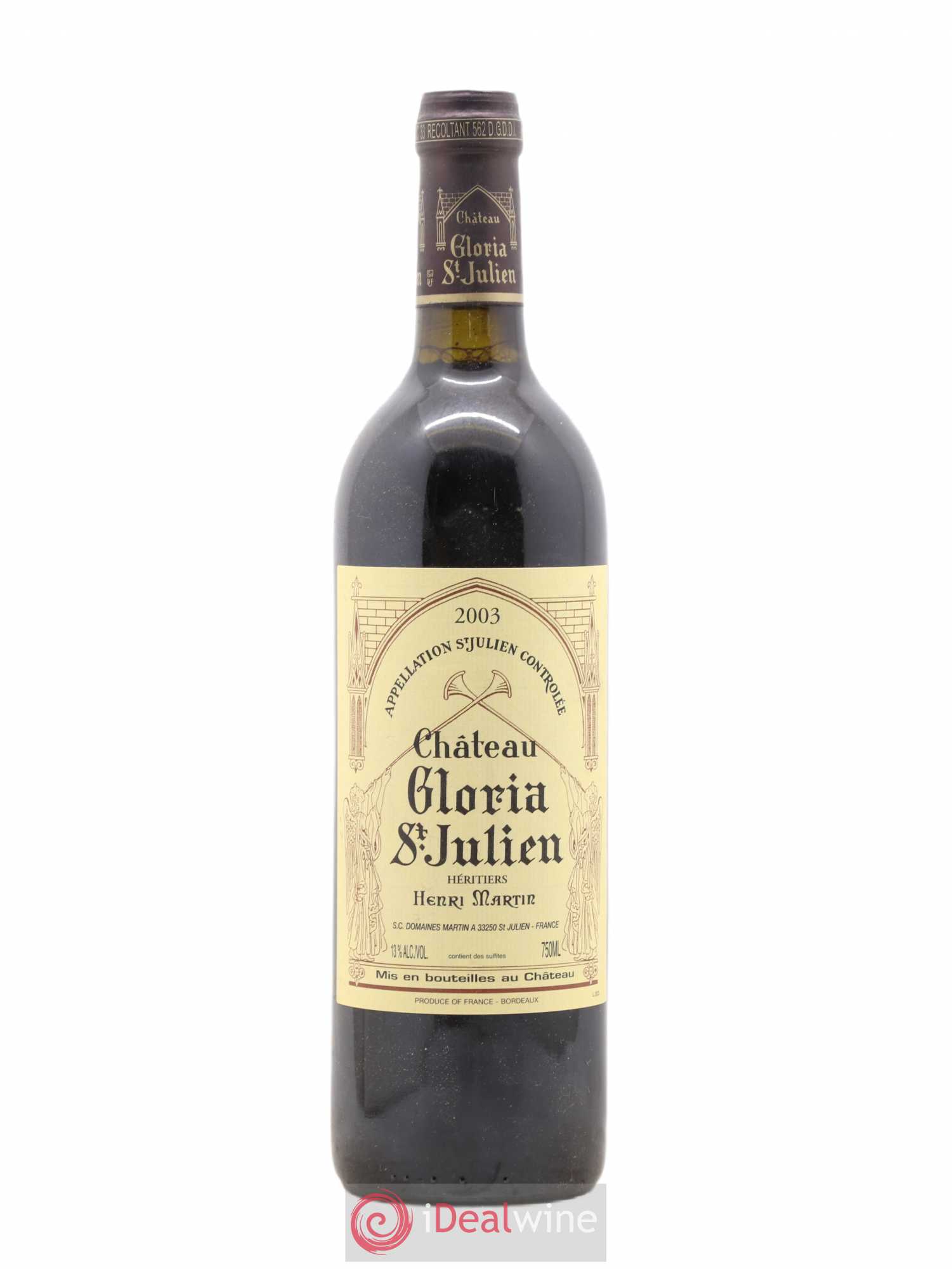 Château Gloria 2003 - Lot de 1 bouteille - 0
