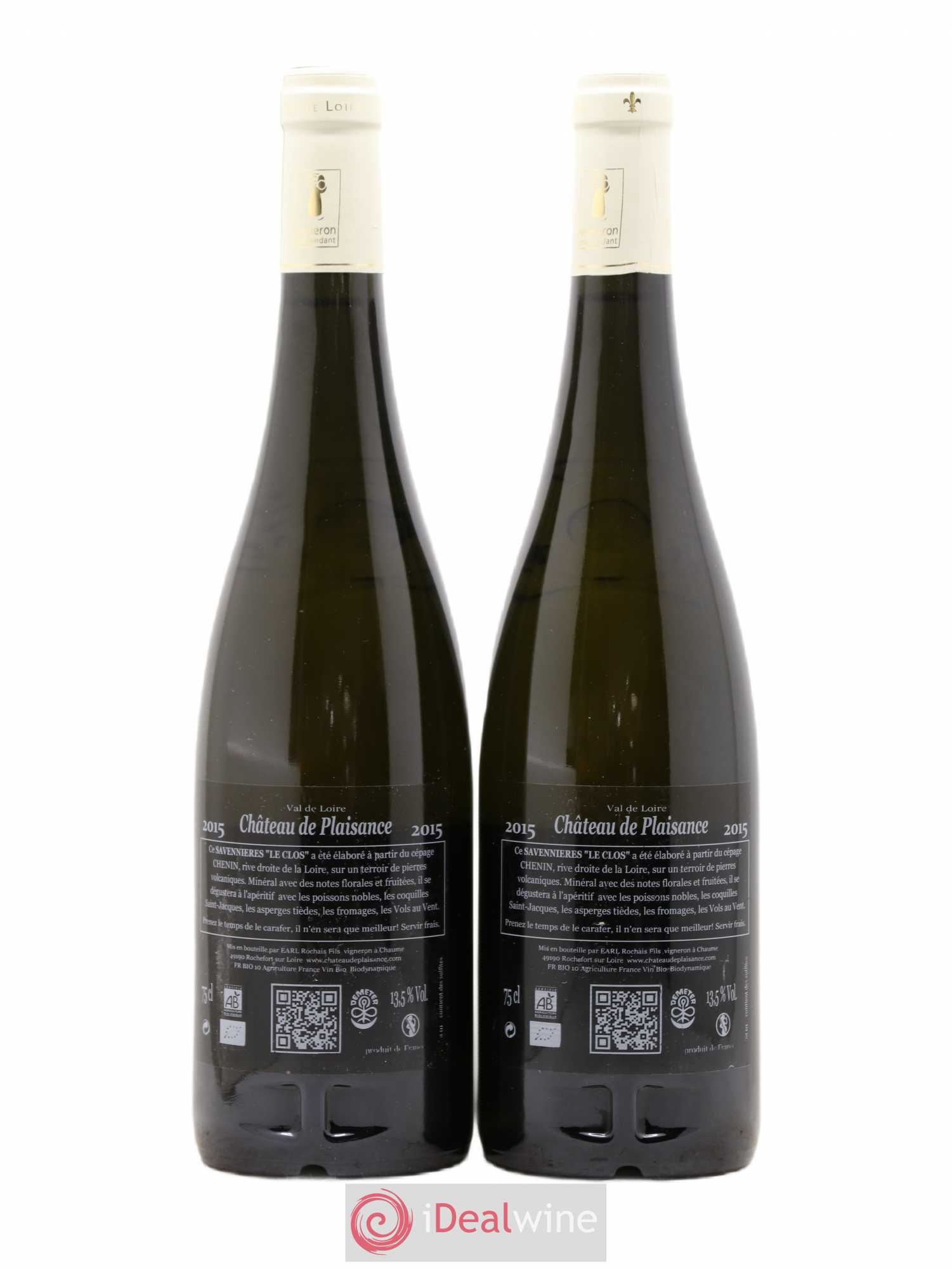 Savennières Le Clos Domaine Du Château De Plaisance 2015 - Posten von 2 Flaschen - 1