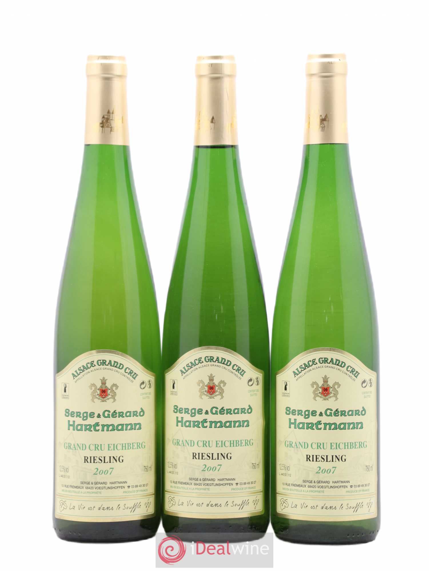 Alsace Grand Cru Eichberg Riesling Domaine Hartmann 2007 - Posten von 3 Flaschen - 0