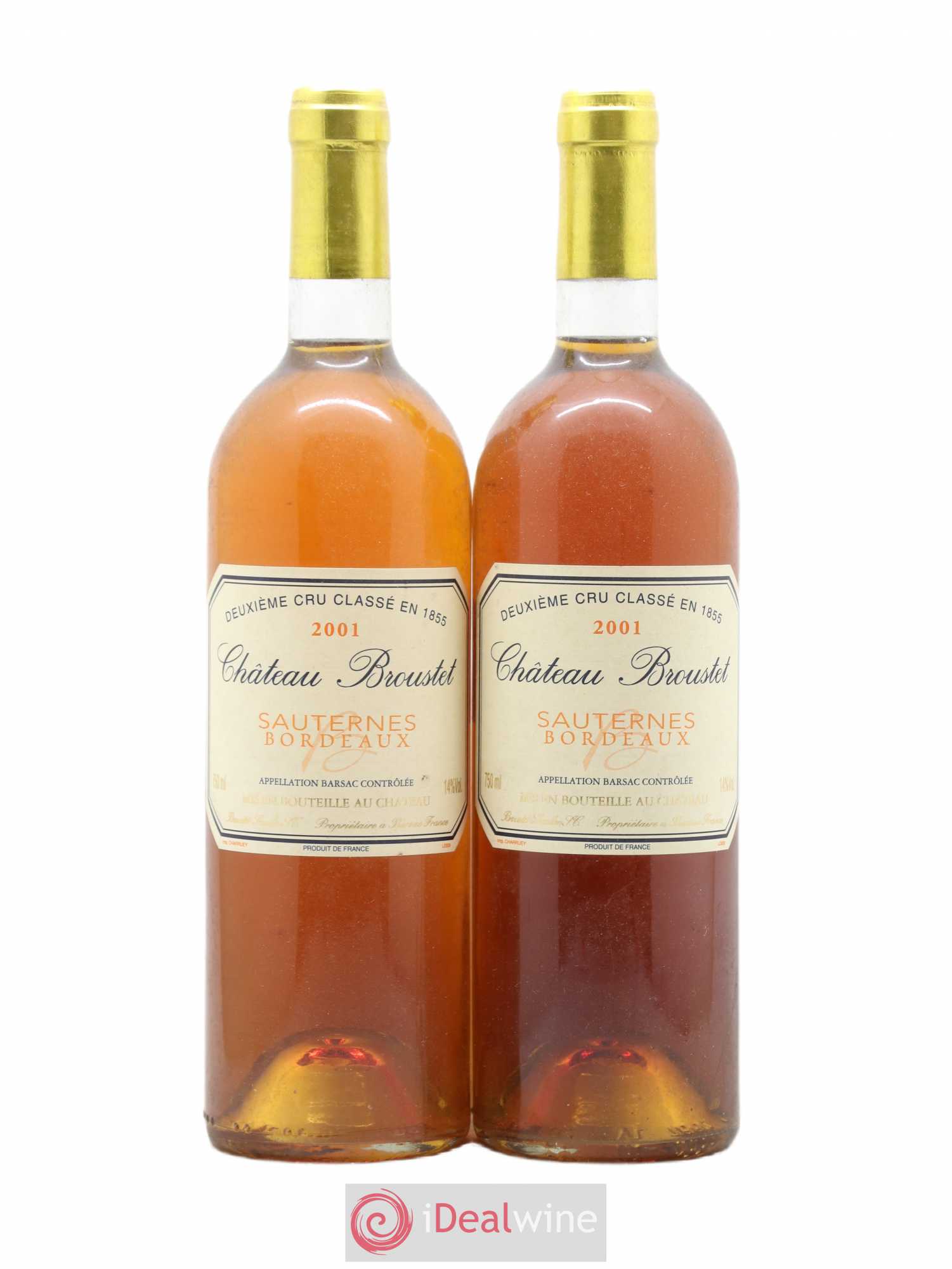 Château Broustet 2ème Grand Cru Classé 2001 - Lotto di 2 bottiglie - 0