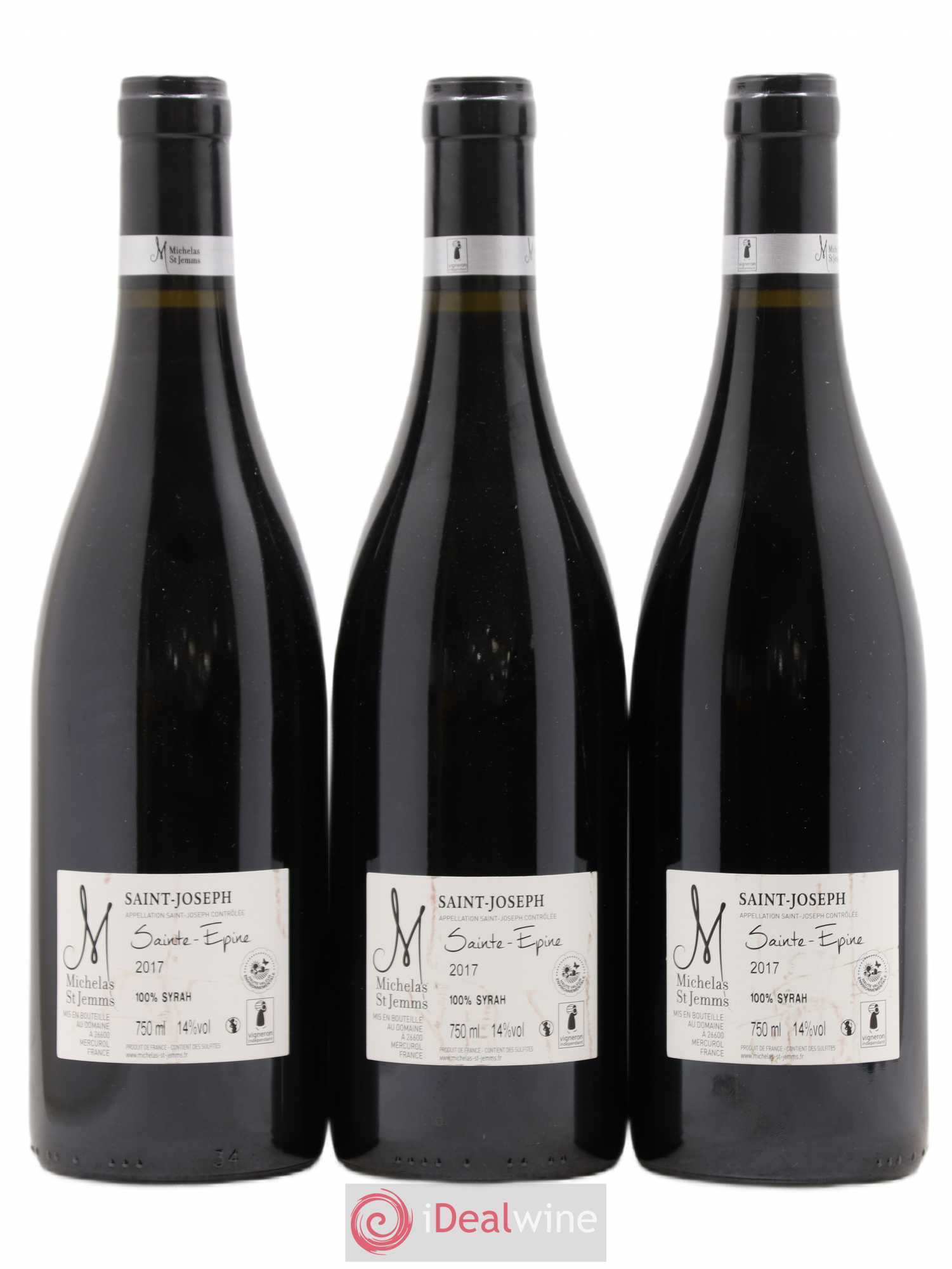 Saint-Joseph Sainte Epine Domaine Michelas Jemms 2017 - Posten von 3 Flaschen - 1