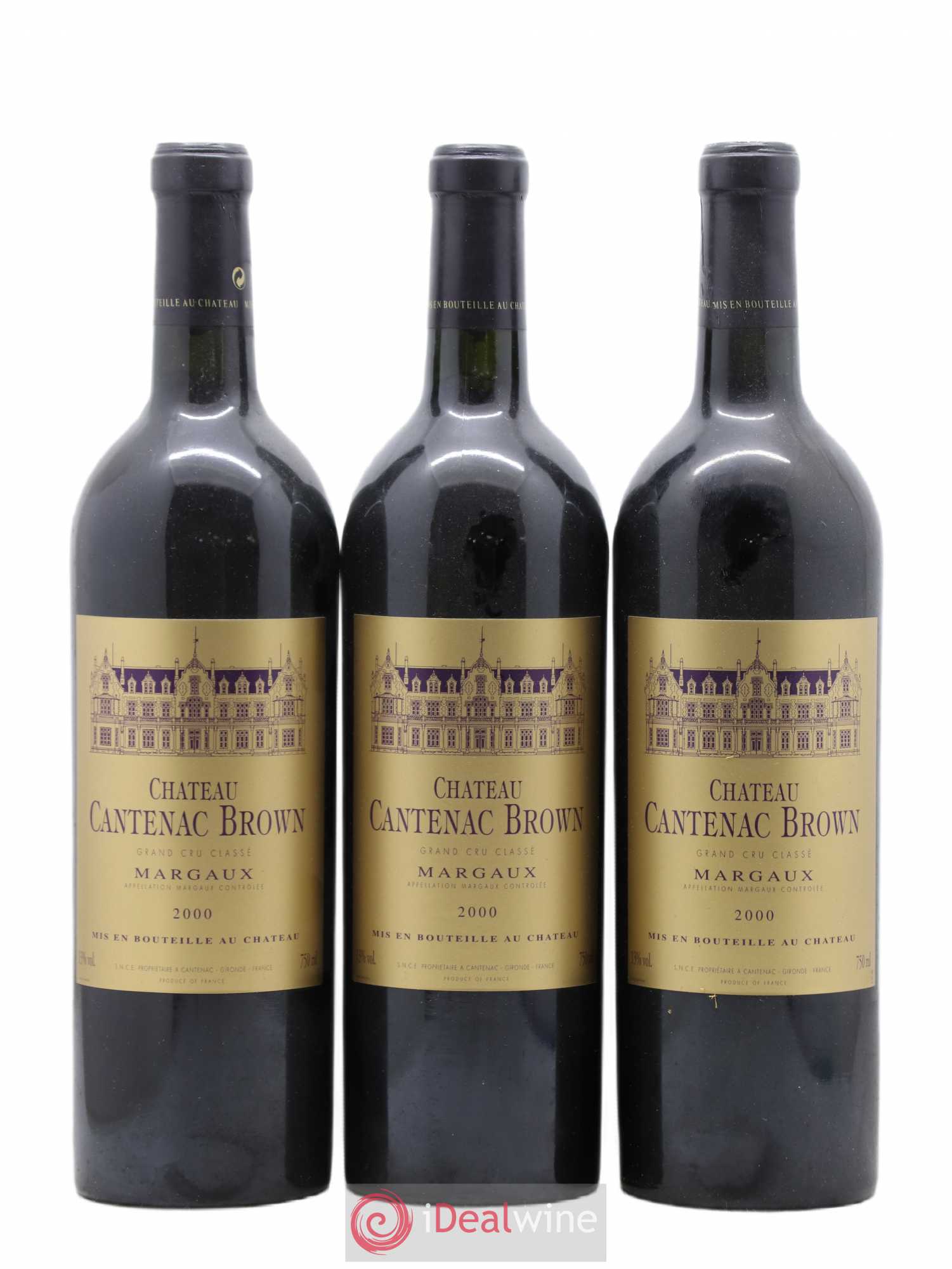 Château Cantenac Brown 3ème Grand Cru Classé 2000 - Lot de 3 bouteilles - 0
