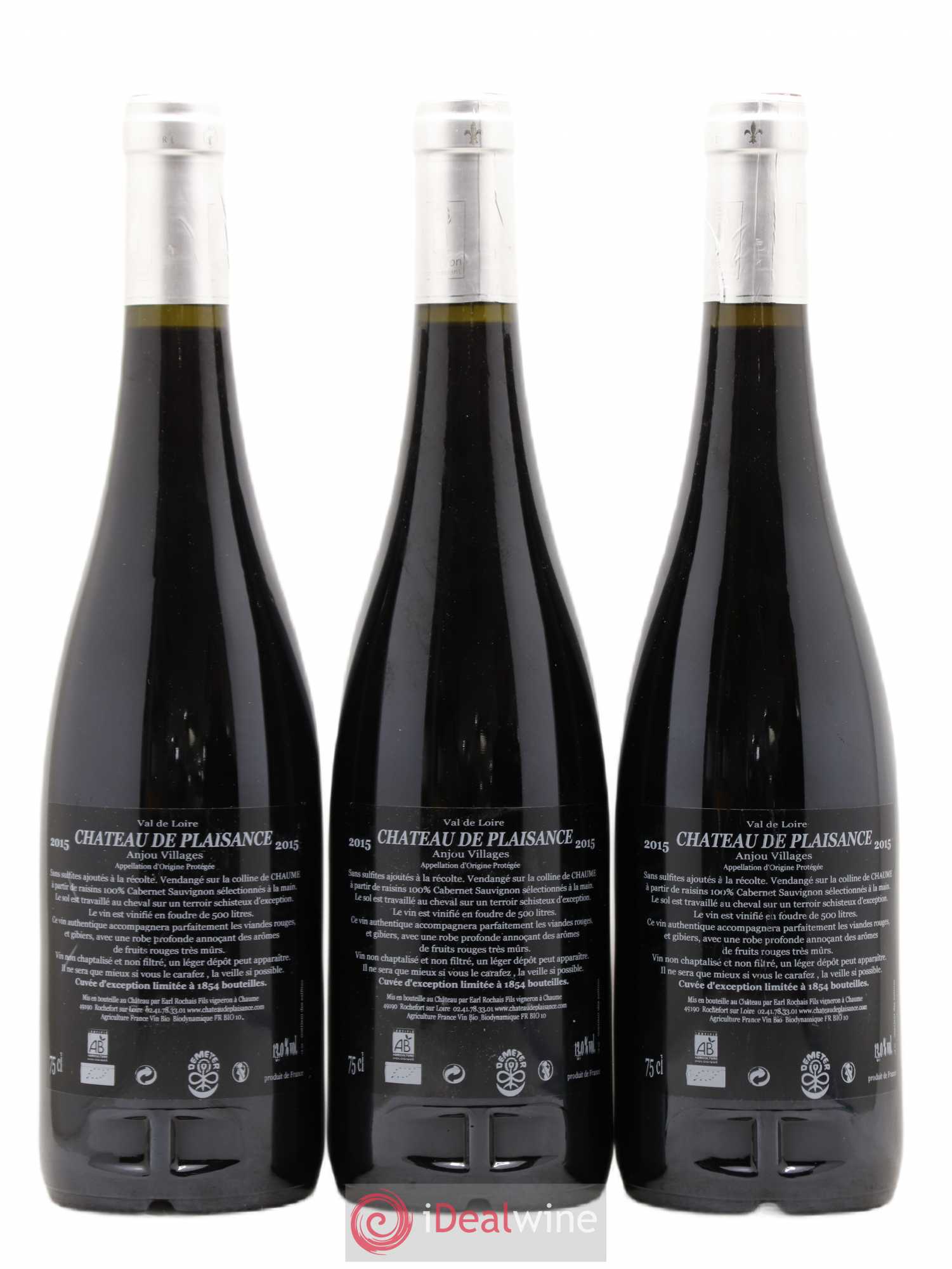 Anjou Cuvée Excellus Domaine Du Château De Plaisance 2015 - Lot de 3 bouteilles - 1