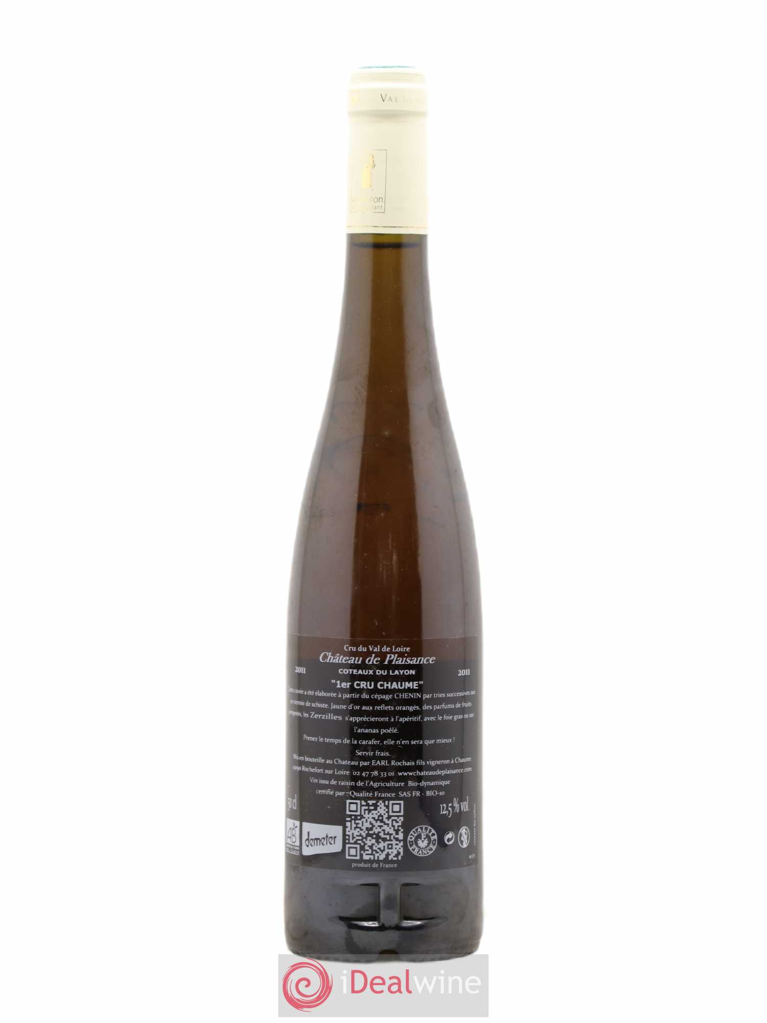 Coteaux du Layon Chaume les Zerzilles Domaine Du Château De Plaisance 50Cl 2011 - Lotto di 1 bottiglia - 1