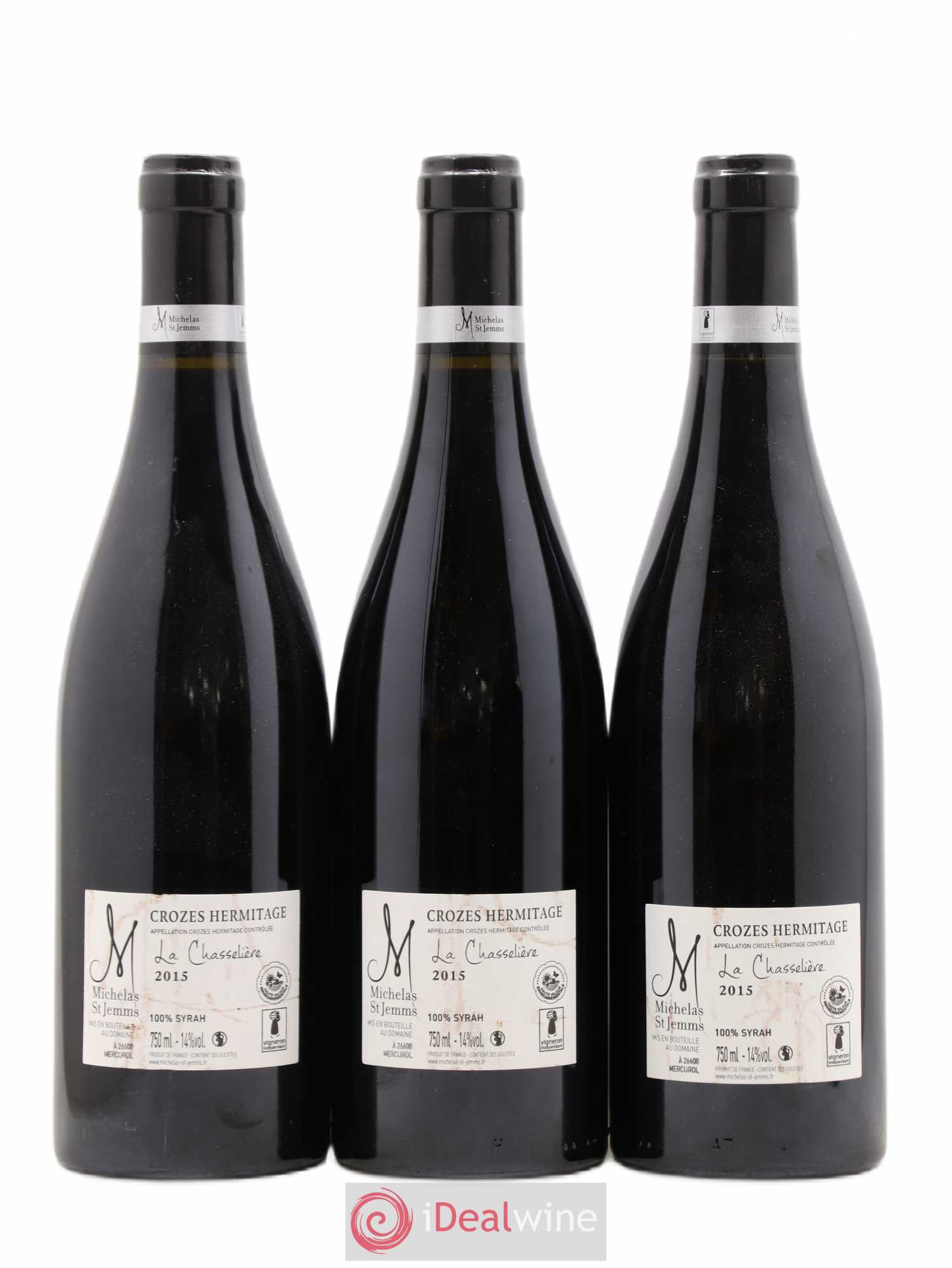 Crozes-Hermitage La Chasselière Domaine Michelas Saint Jemms 2015 - Posten von 3 Flaschen - 1