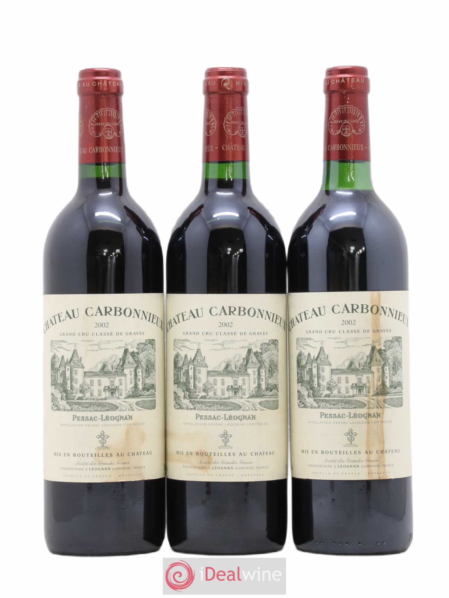 Château Carbonnieux Cru Classé de Graves (sans prix de réserve) 2002 - Lot de 3 bouteilles - 0