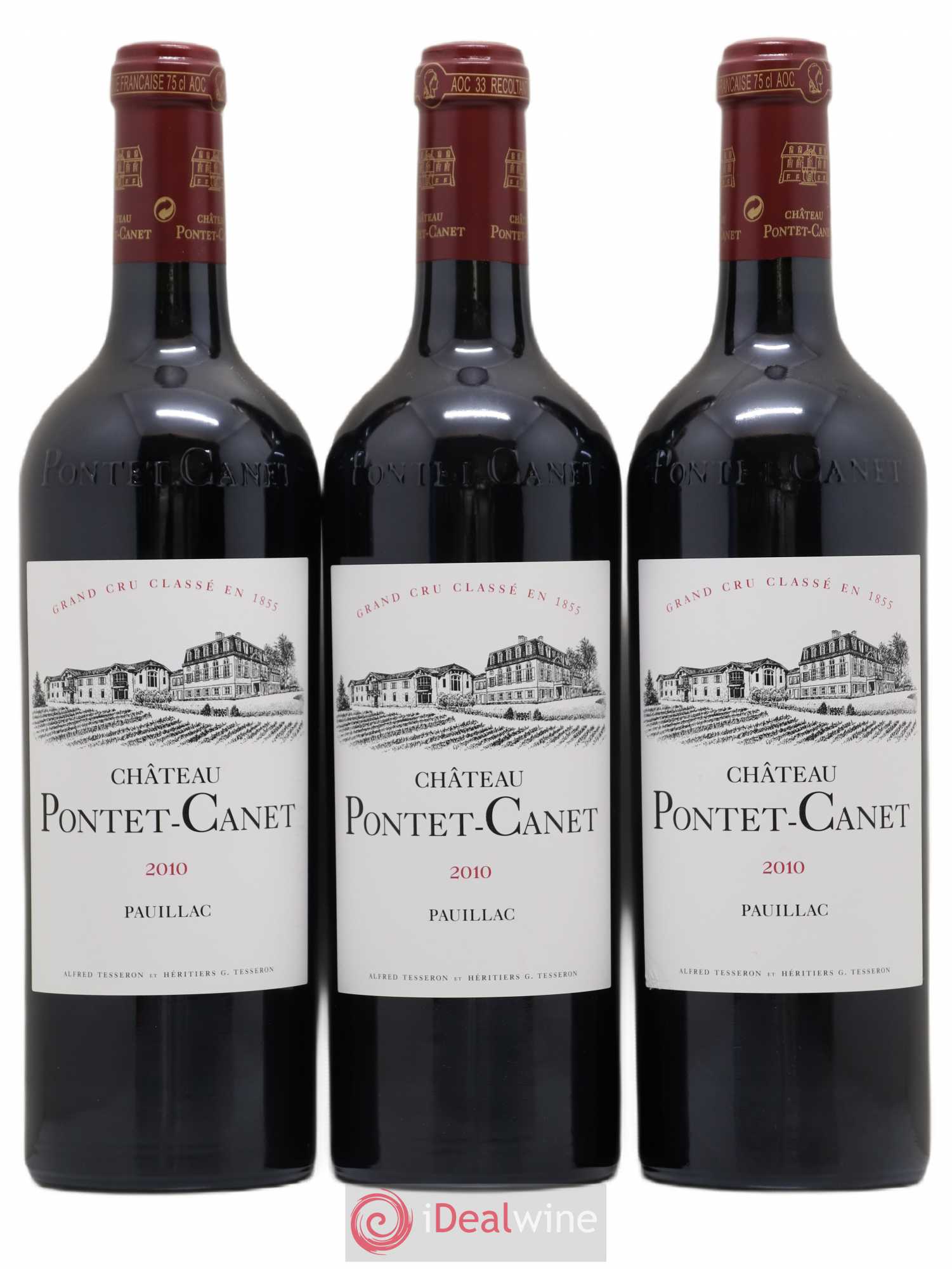 Château Pontet Canet 5ème Grand Cru Classé 2010 - Lot de 3 bouteilles - 0