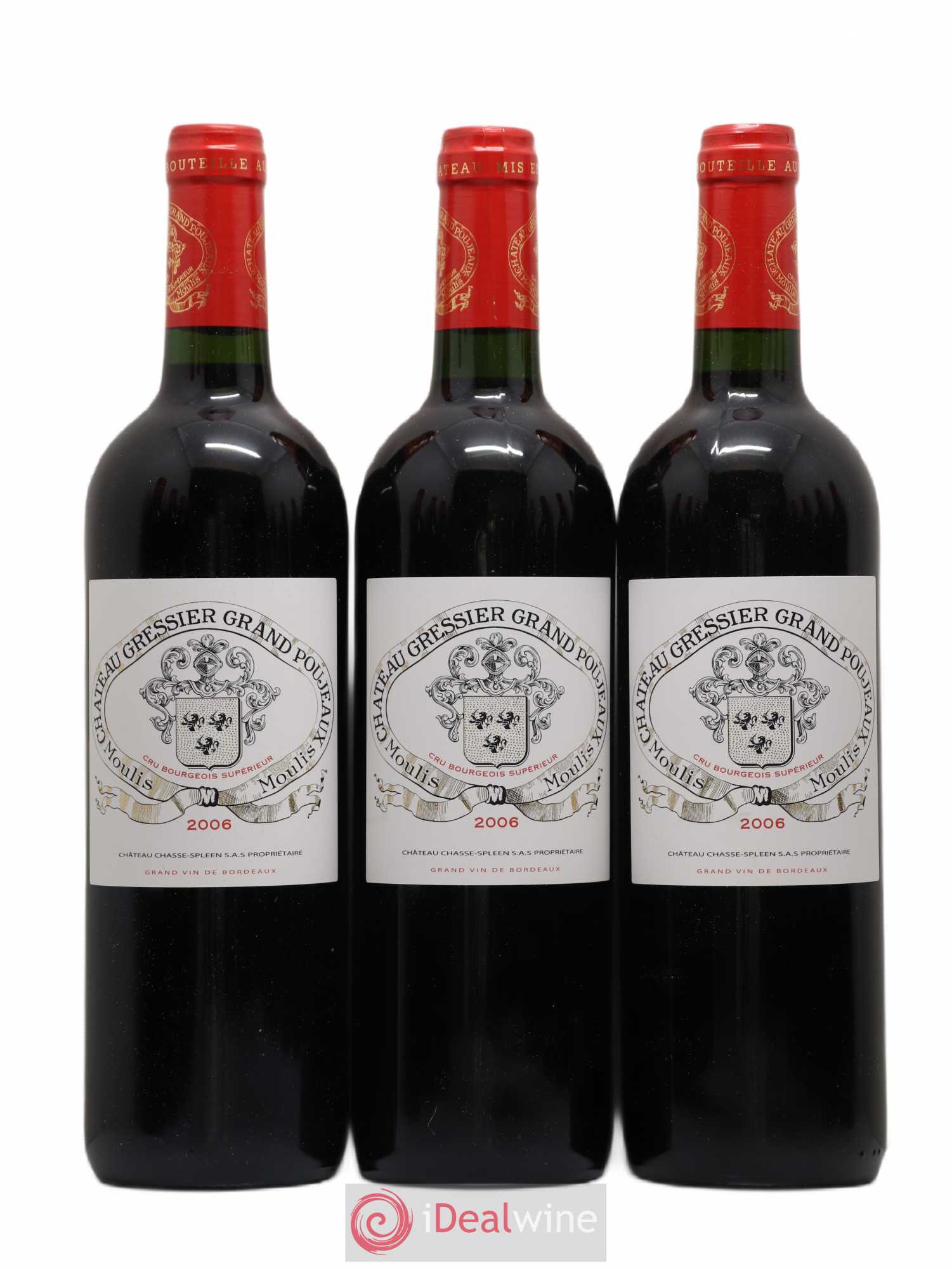 Château Gressier Grand Poujeaux Cru Bourgeois 2006 - Lot de 12 bouteilles - 1