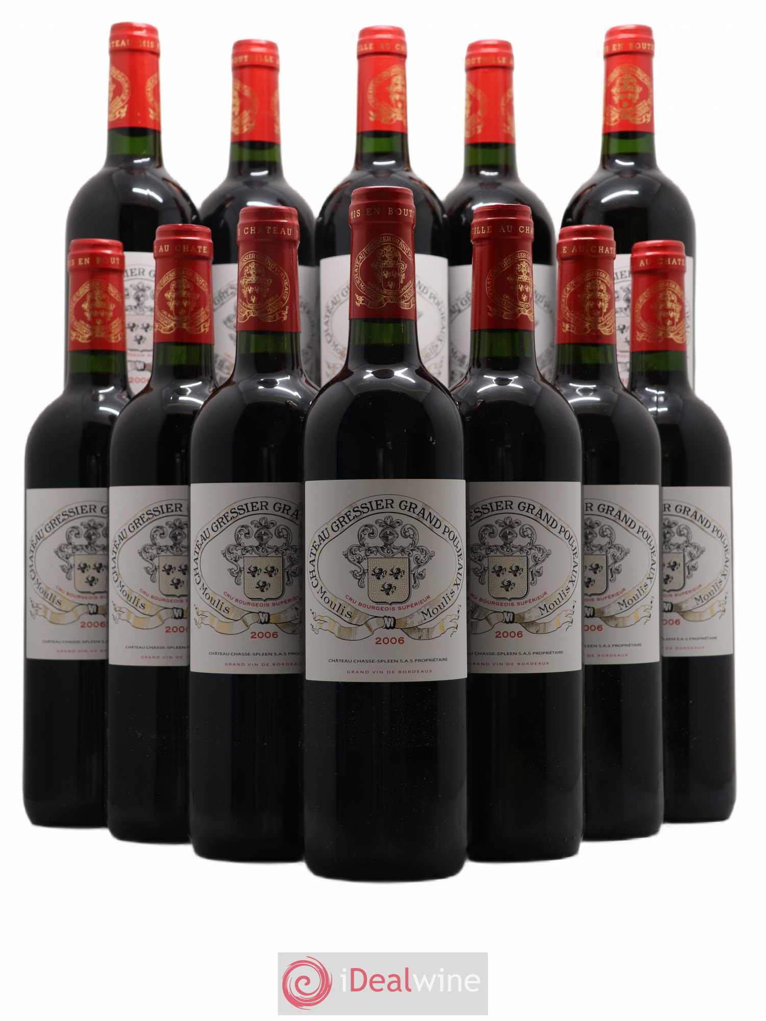 Château Gressier Grand Poujeaux Cru Bourgeois 2006 - Lot de 12 bouteilles - 0