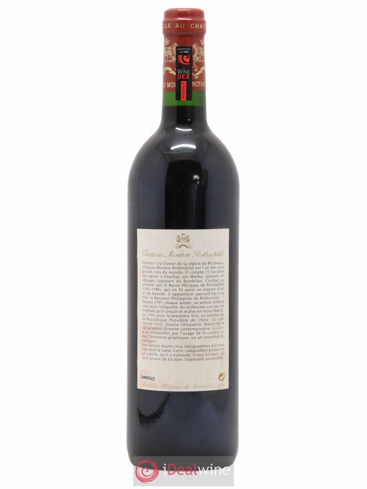 Château Mouton Rothschild 1er Grand Cru Classé 1996 - Lot de 1 bouteille - 1