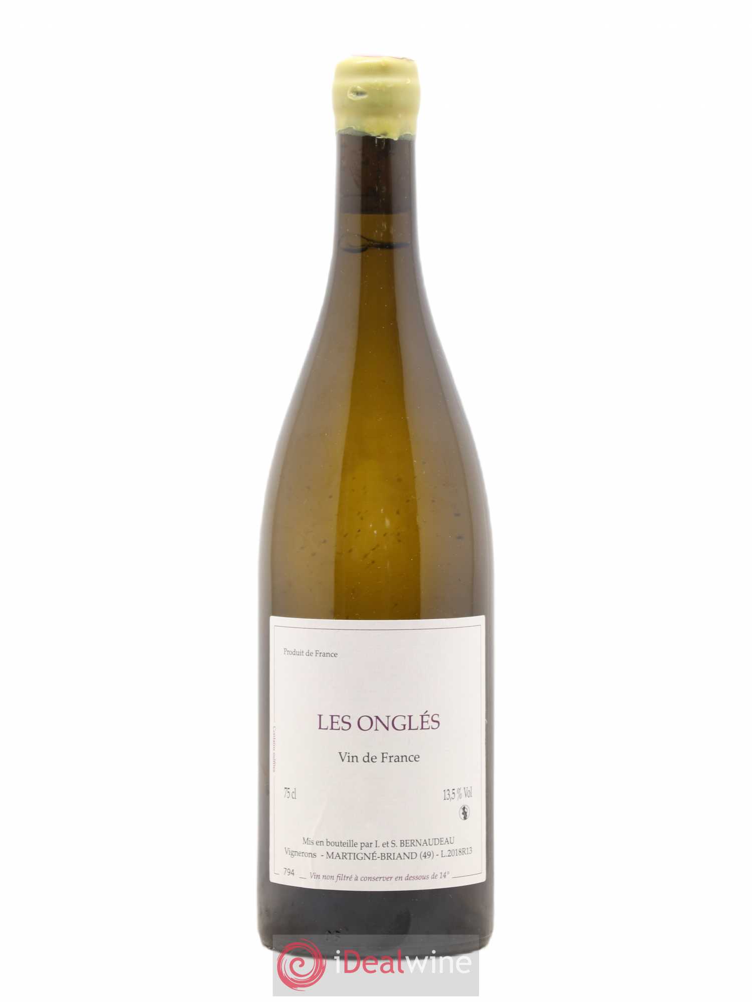 Vin de France Les Onglés Stéphane Bernaudeau 2018 - Lot de 1 bouteille - 0