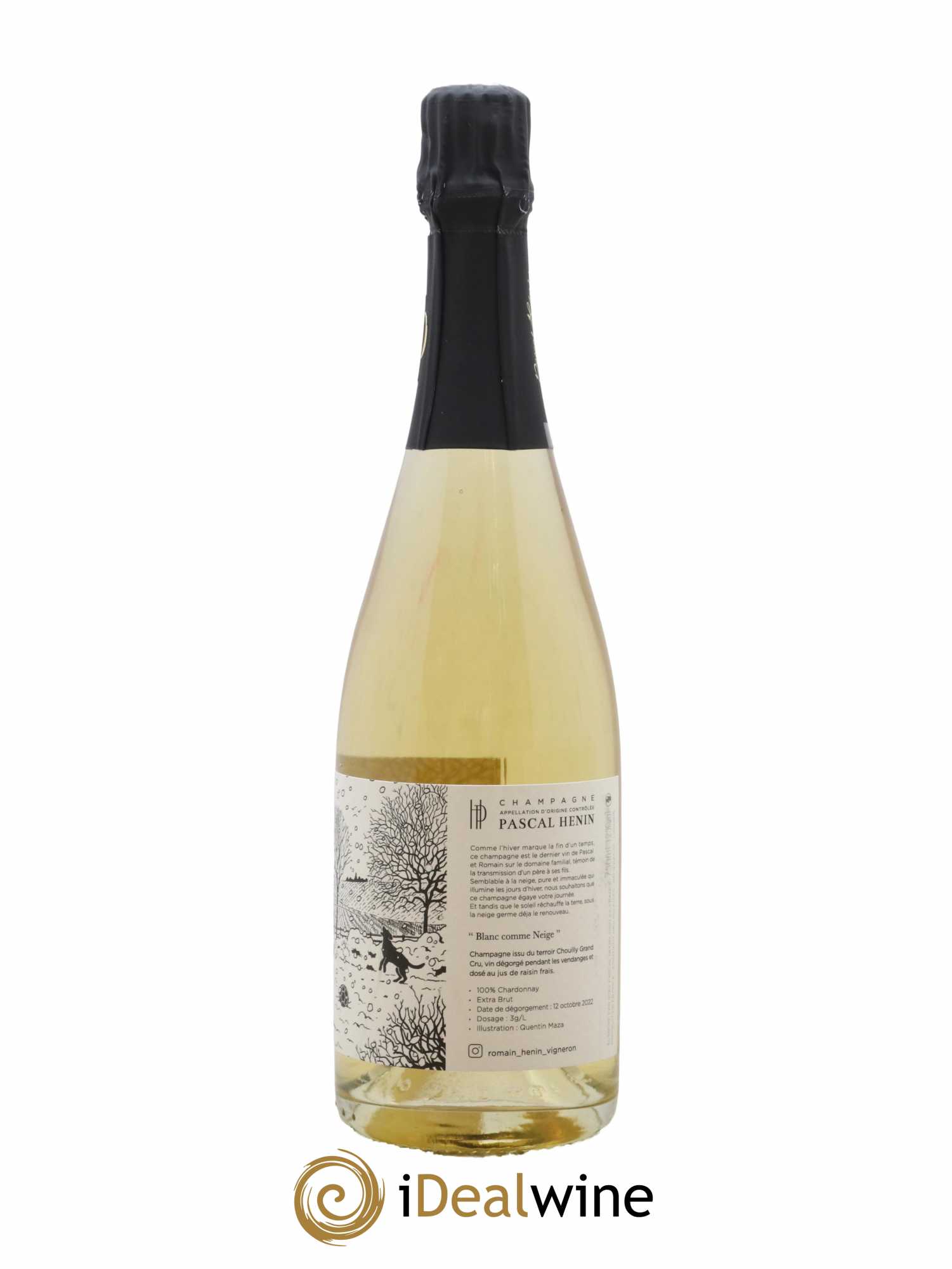 Champagne Grand Cru Blanc Comme Neige Extra Brut Edition Quentin Maza Pascal et Romain Henin - Lot de 1 bouteille - 1