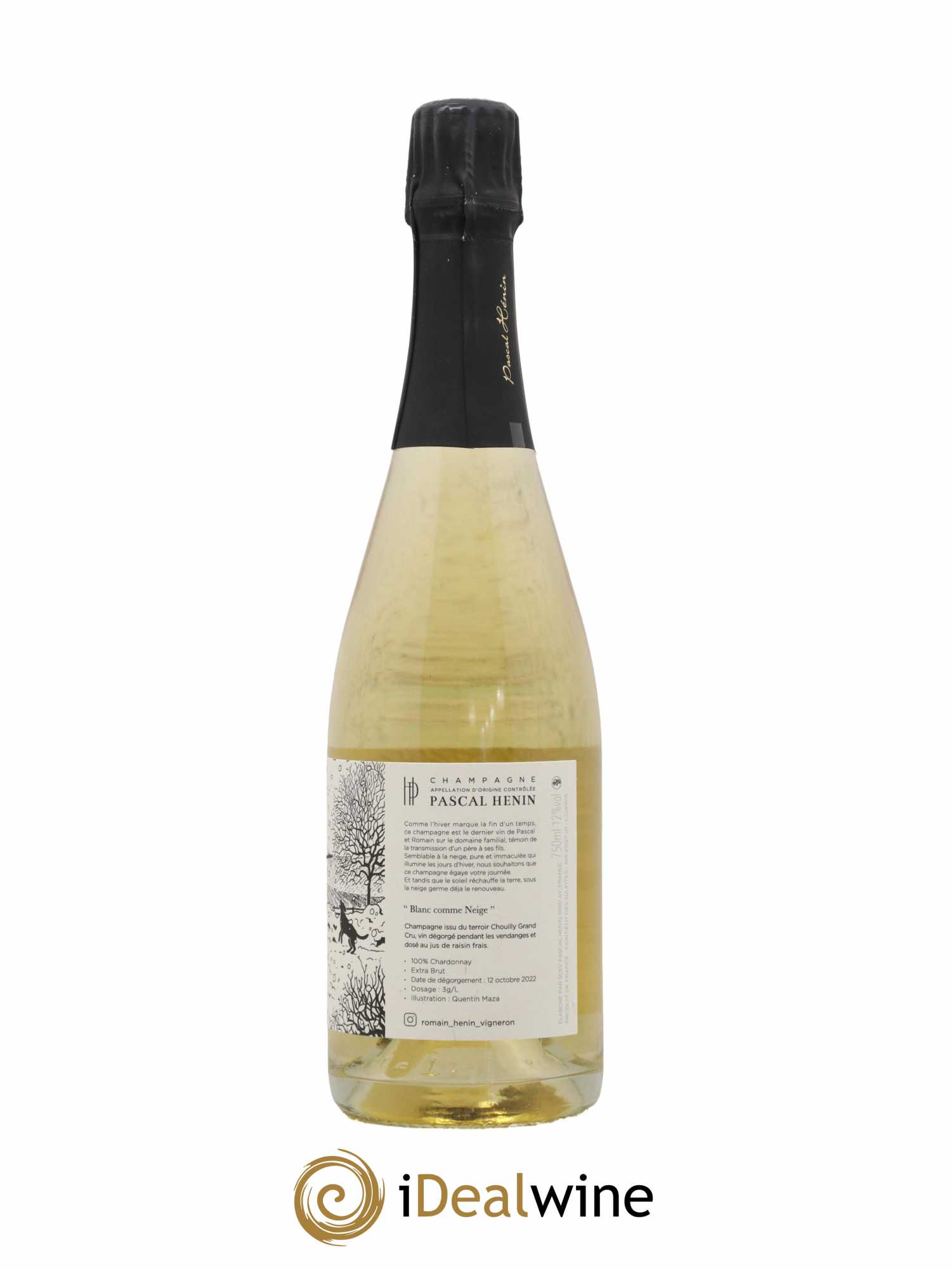 Blanc Comme Neige Pascal Henin - Romain Henin Edition Quentin Maza - Lot de 1 bouteille - 1