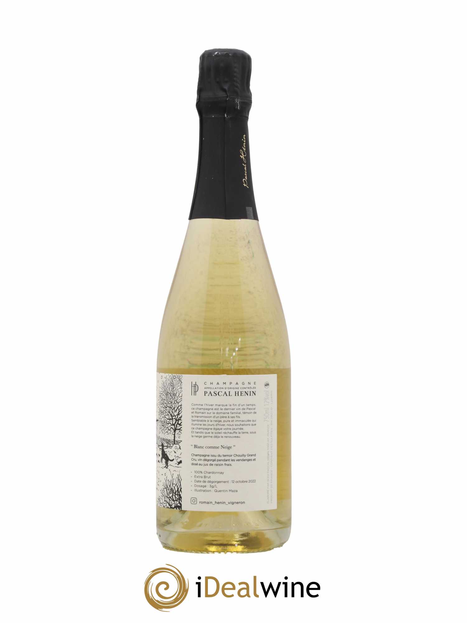 Champagne Blanc Comme Neige Edition Quentin Maza Henin - Lot de 1 bouteille - 1