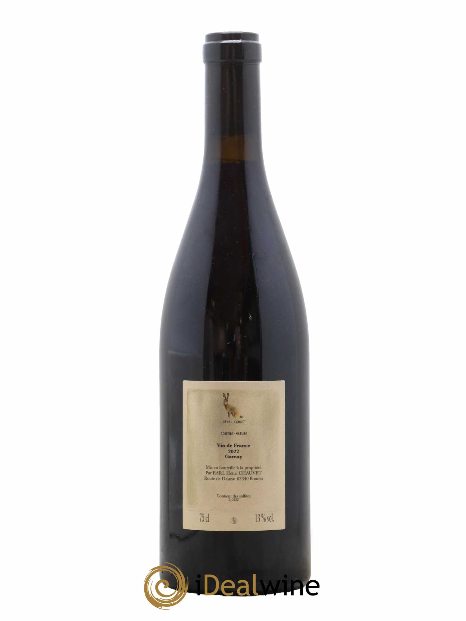 Vin de France Contre Nature Gamay Henri Chauvet 2022 - Lot de 1 bouteille - 1