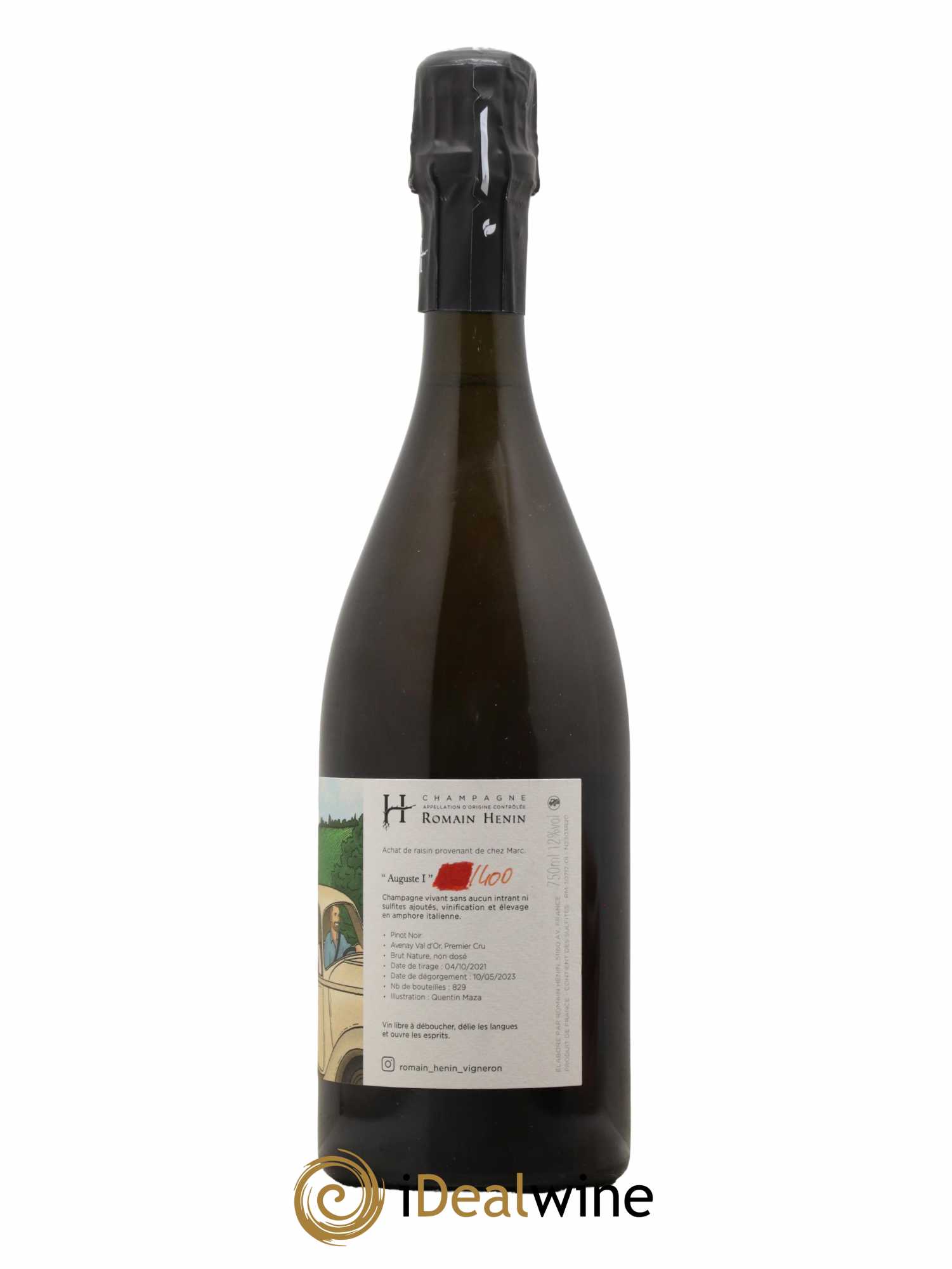 Champagne Auguste I Domaine Romain Henin - Lot de 1 bouteille - 1