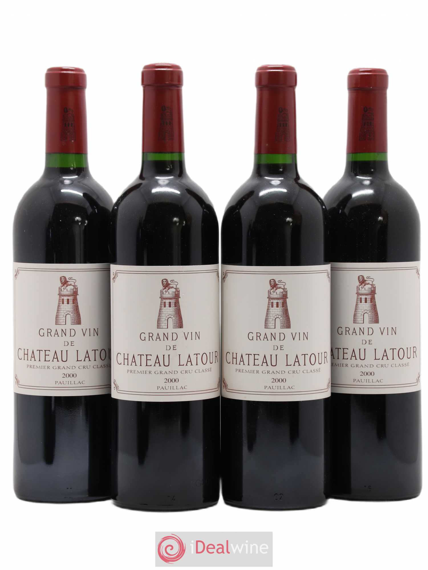 Caisse Carré d'As 4 Petrus - 4 Latour - 4 Margaux - 4 Haut Brion 2000 - Posten von 16 Flaschen - 4