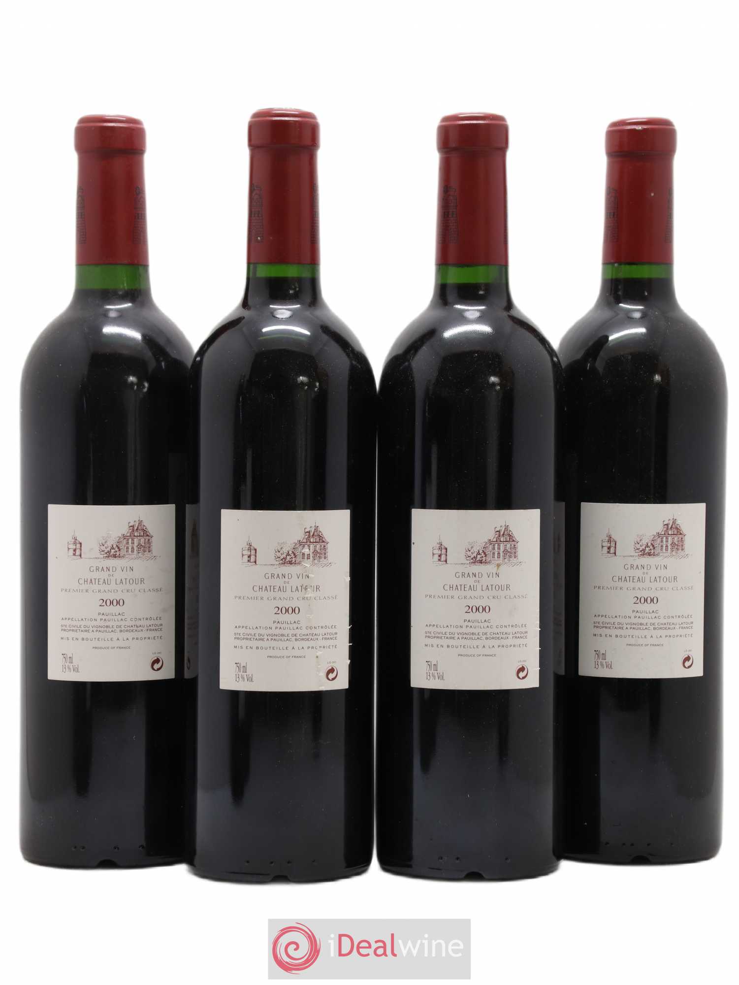 Caisse Carré d'As 4 Petrus - 4 Latour - 4 Margaux - 4 Haut Brion 2000 - Posten von 16 Flaschen - 5
