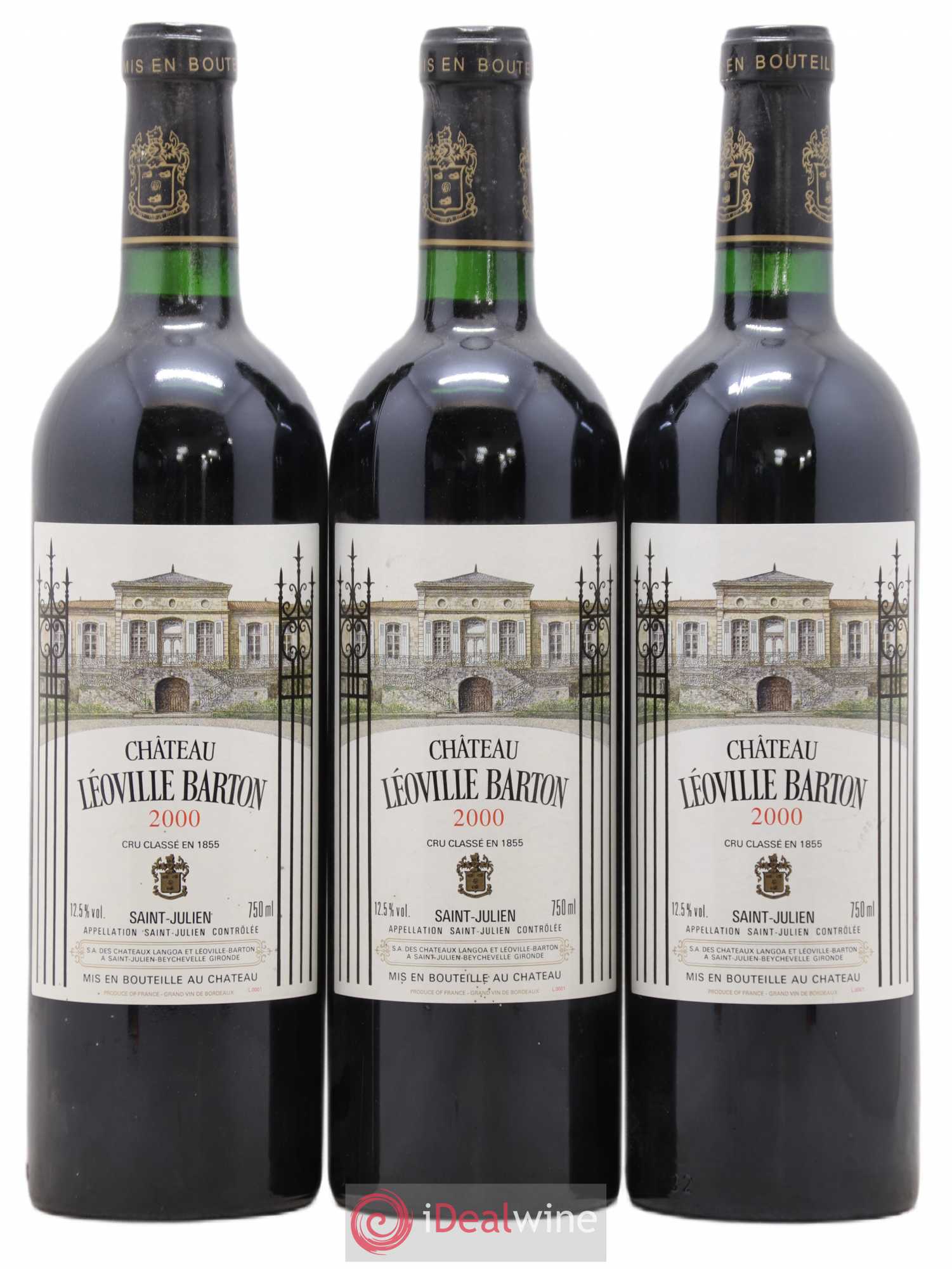 Château Léoville Barton 2ème Grand Cru Classé 2000 - Lot de 3 bouteilles - 0