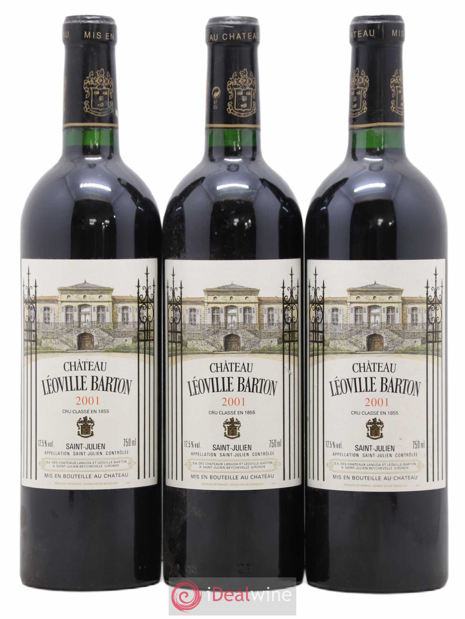 Château Léoville Barton 2ème Grand Cru Classé 2001 - Lot de 3 bouteilles - 0