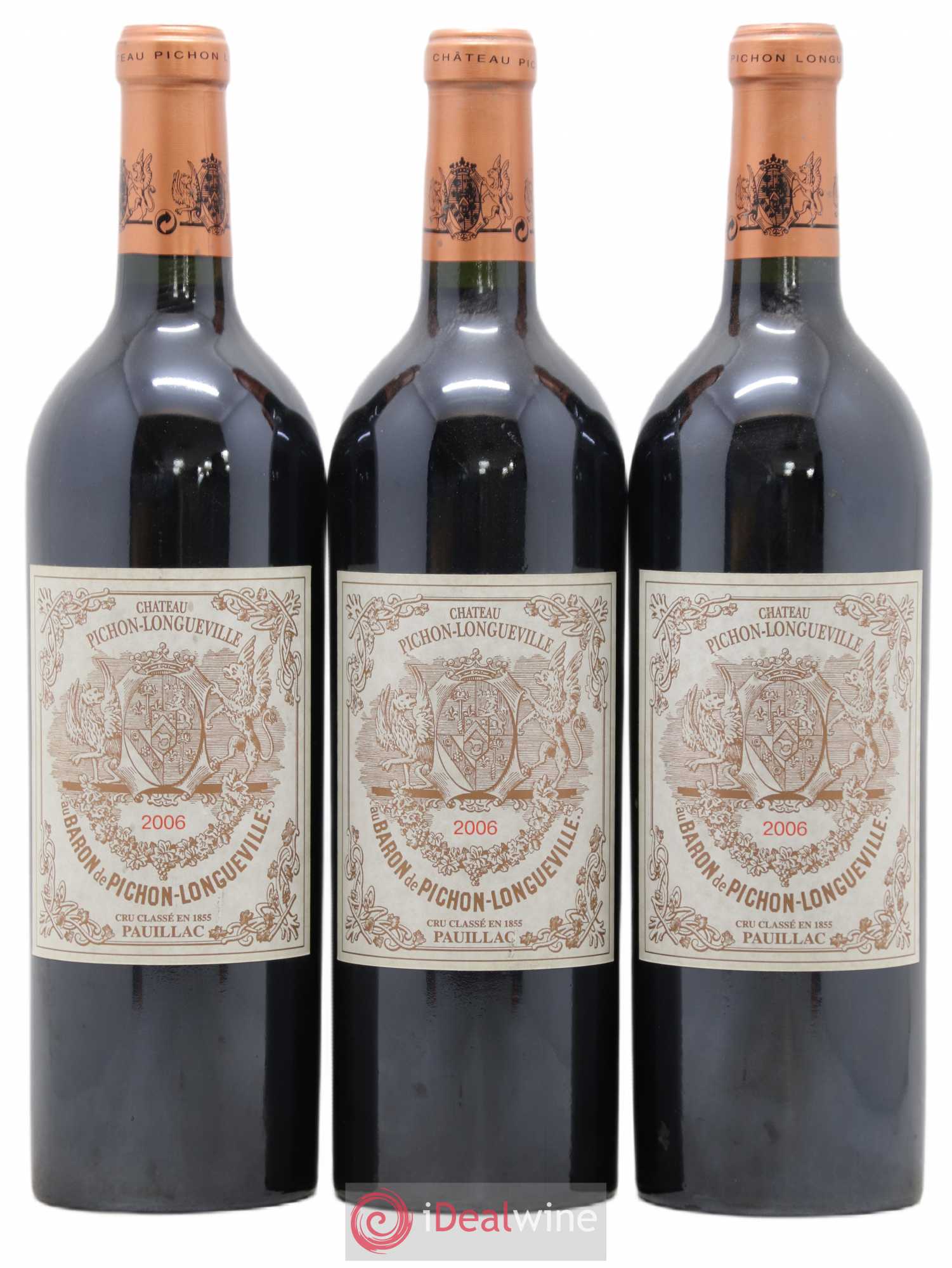 Pichon Longueville Baron 2ème Grand Cru Classé 2006 - Lot de 3 bouteilles - 0