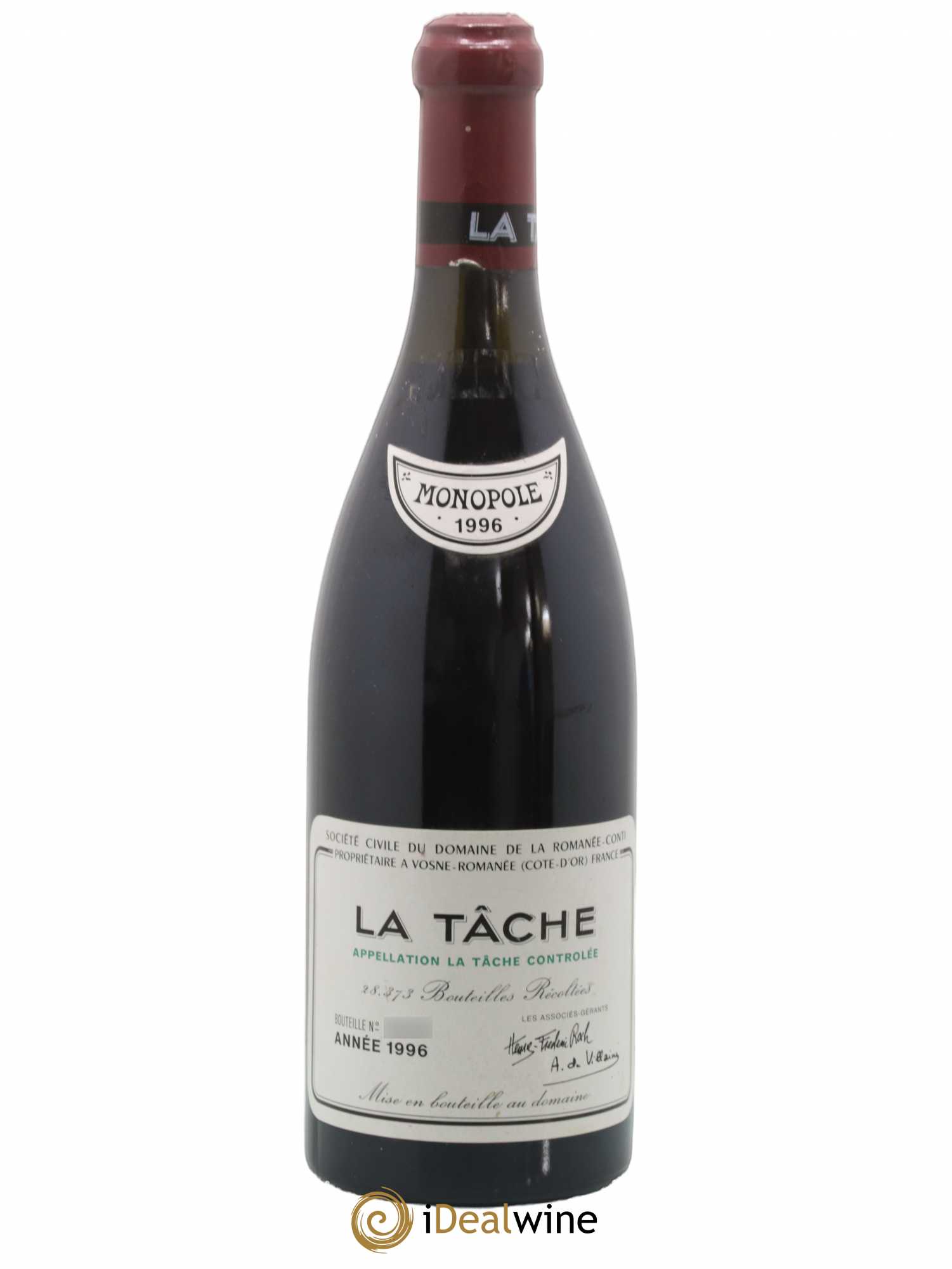 La Tâche Grand Cru Domaine de la Romanée-Conti 1996 - Lot de 1 bouteille - 0