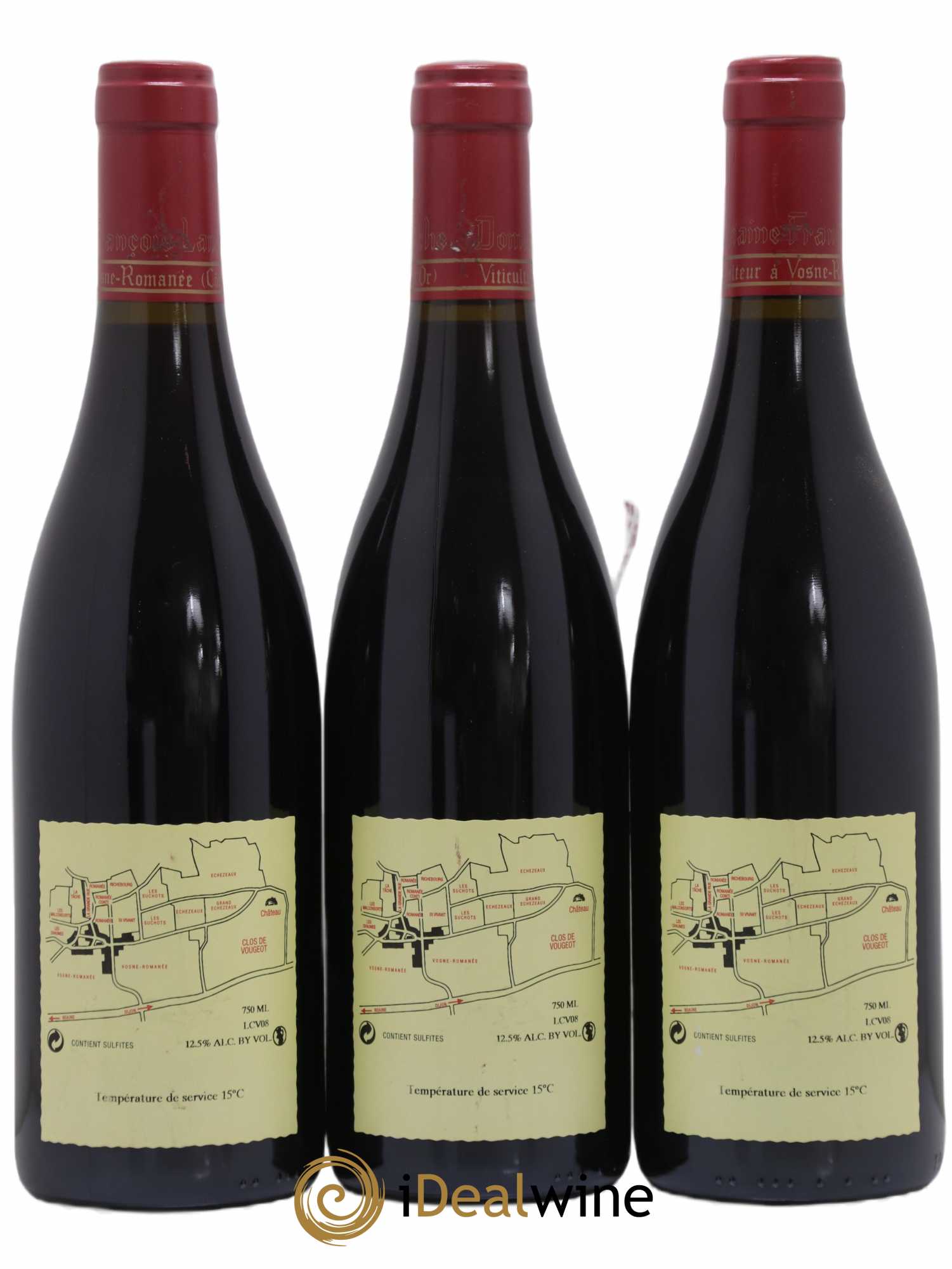 Clos de Vougeot Grand Cru Lamarche (Domaine) 2008 - Lot of 3 bottles - 1