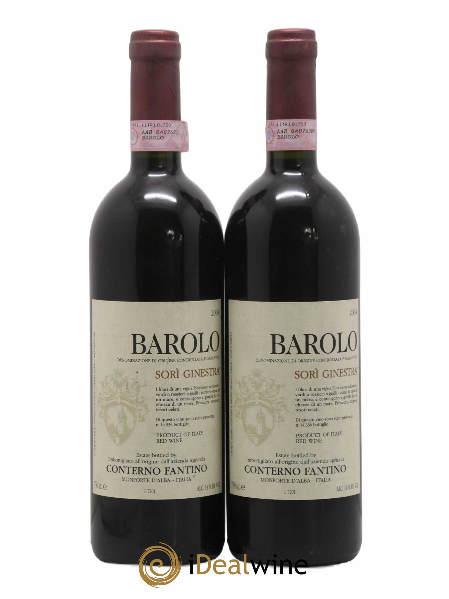 Barolo DOCG Sori Ginestra Conterno Fantino 2004 - Lot de 2 bouteilles - 0