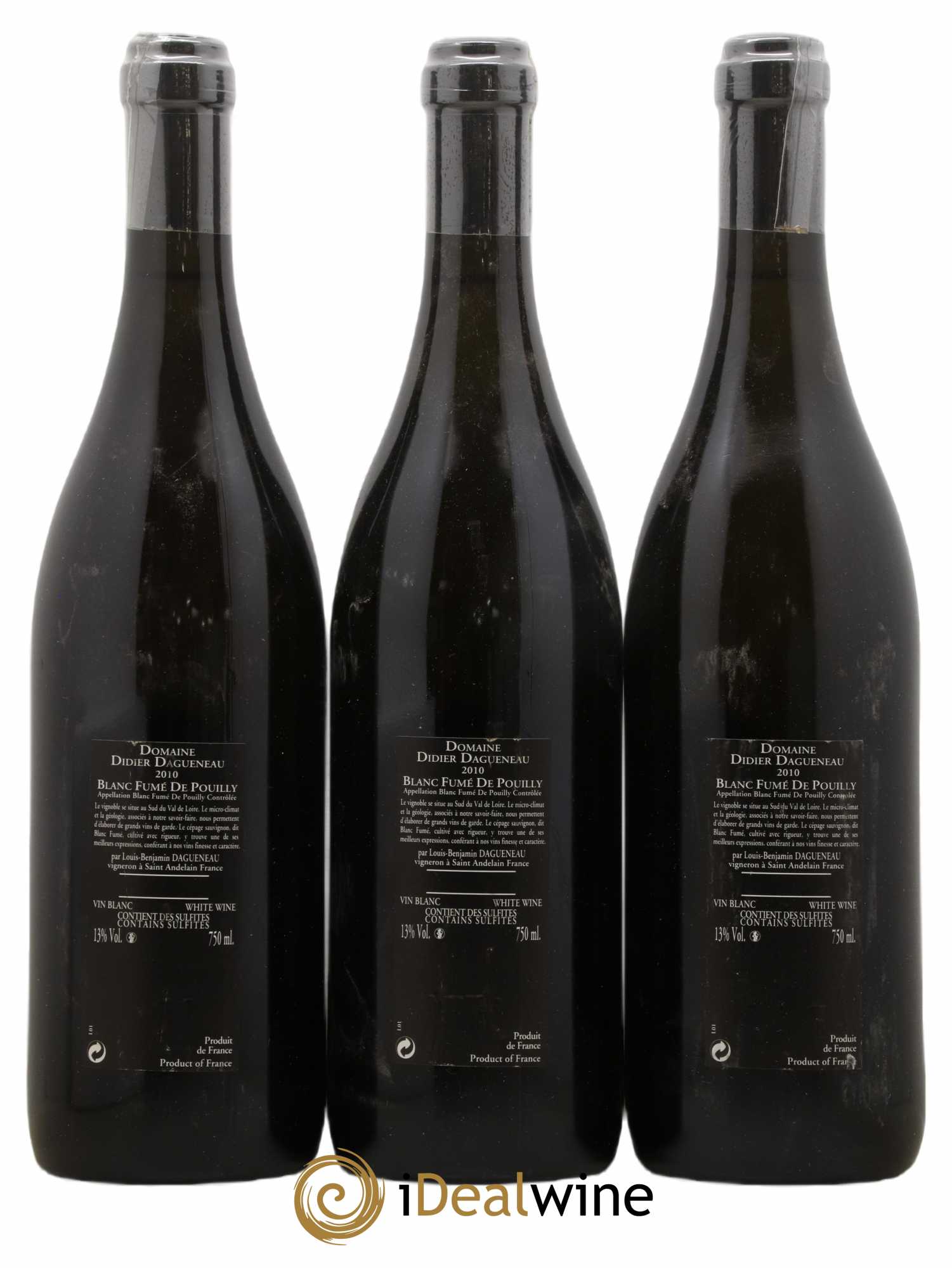 Vin de France (anciennement Pouilly-Fumé) Silex Dagueneau (Domaine Didier - Louis-Benjamin) 2010 - Lot de 3 bouteilles - 1