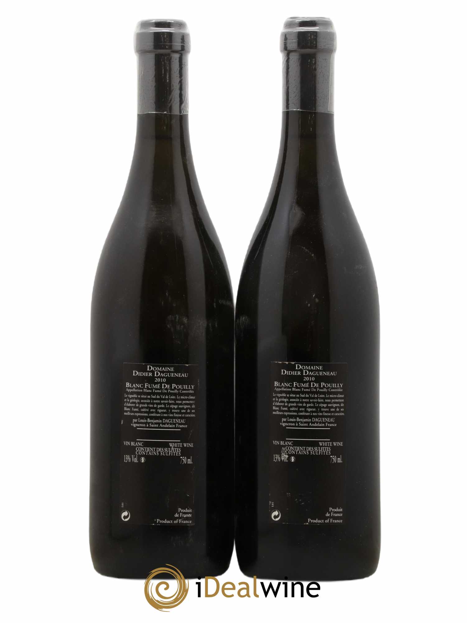 Vin de France (anciennement Pouilly-Fumé) Silex Dagueneau (Domaine Didier - Louis-Benjamin) 2010 - Lot de 2 bouteilles - 1