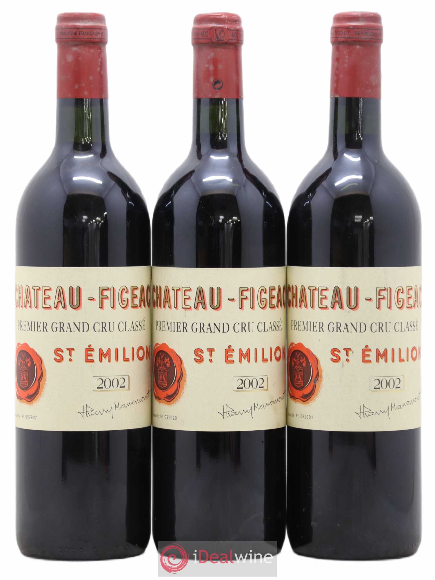 Château Figeac 1er Grand Cru Classé A 2002 - Lot de 3 bouteilles - 0