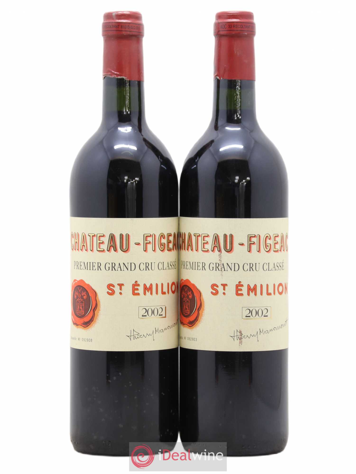 Château Figeac 1er Grand Cru Classé A 2002 - Lot de 2 bouteilles - 0